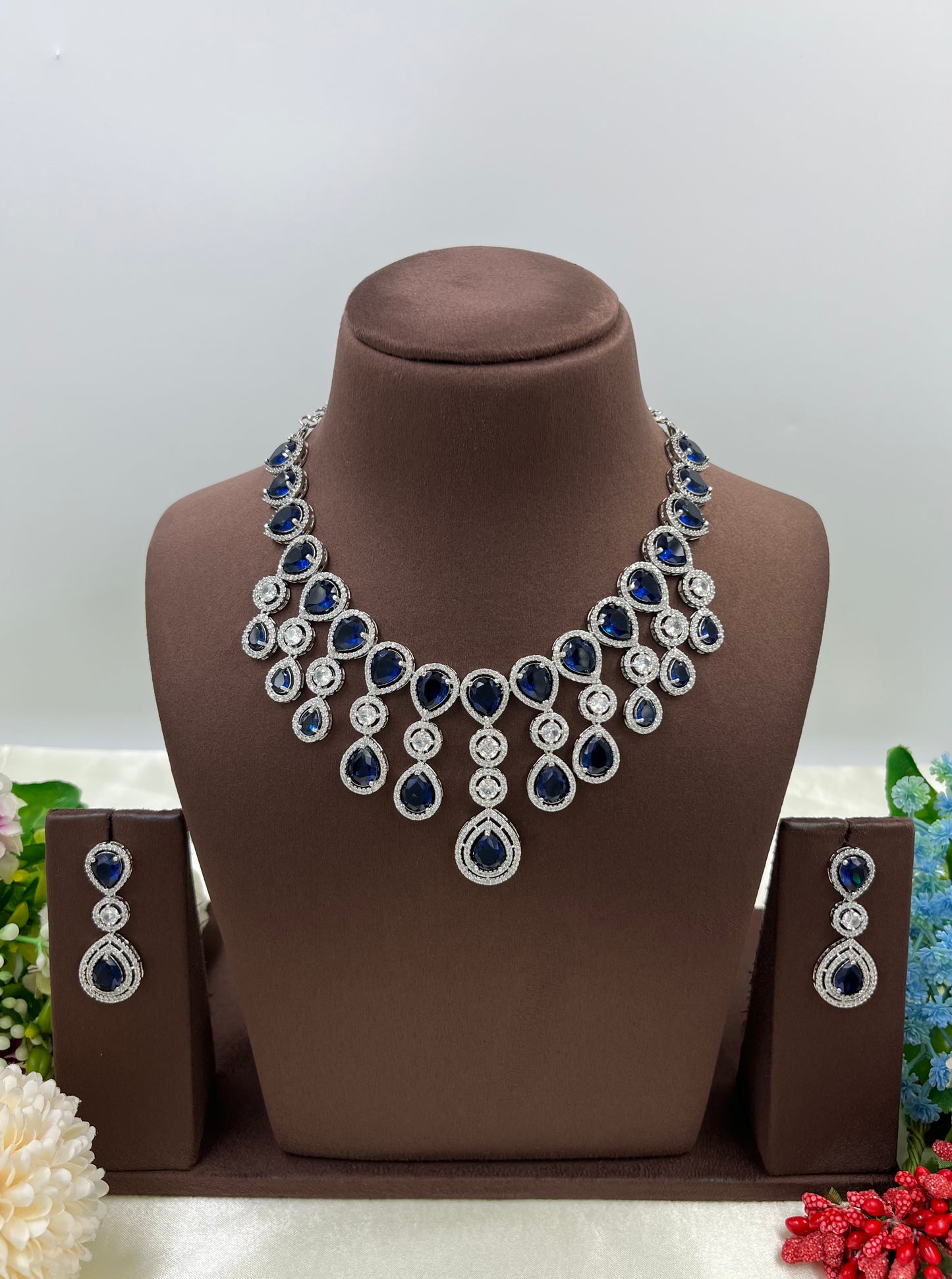 RINA AMERICAN DIAMOND PREMIUM NECKLACE SET