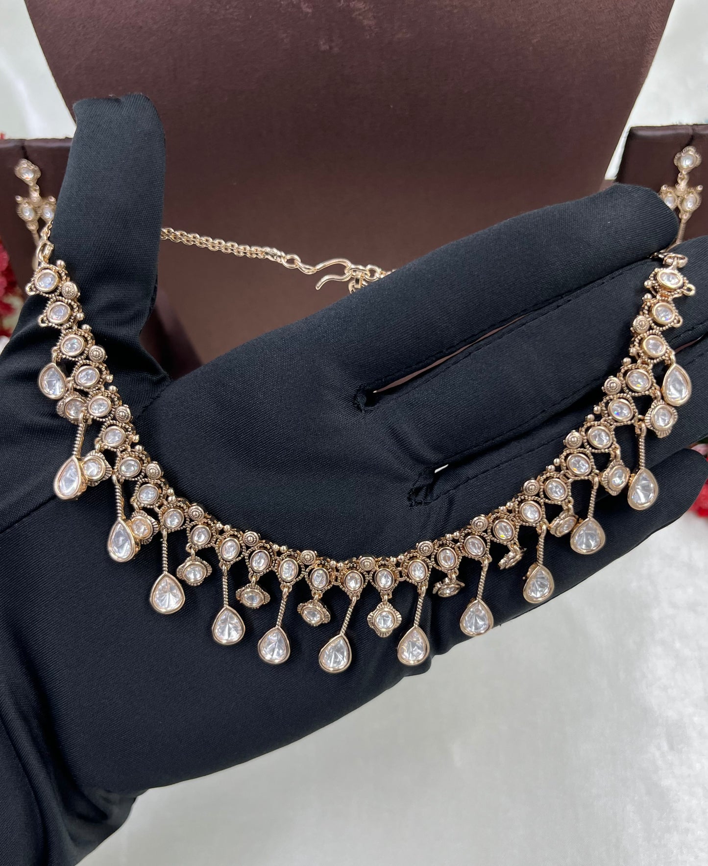 Siya Dangling Moissanite Kundan Necklace