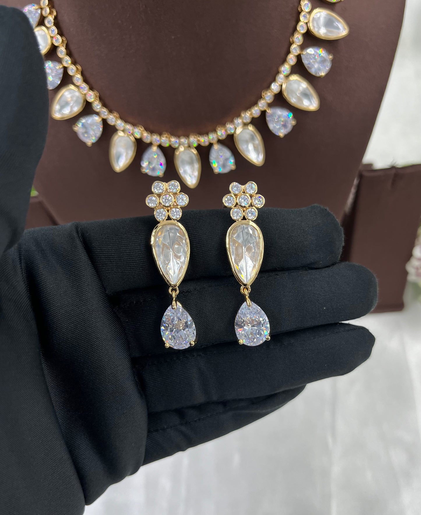 Twinkle Nest Premium Moissanite Kundan Necklace