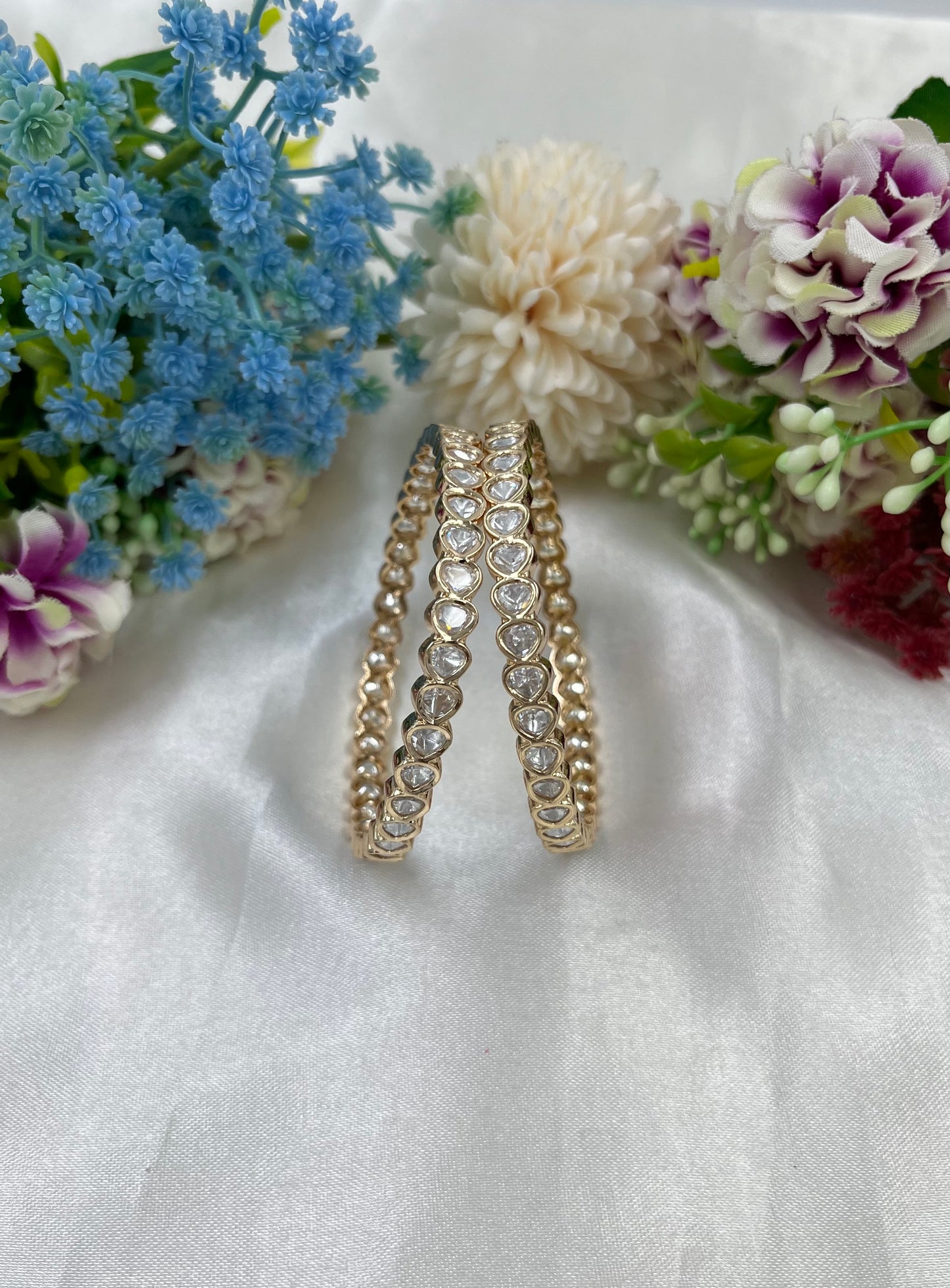 Leen Moissanite Kundan Bangles
