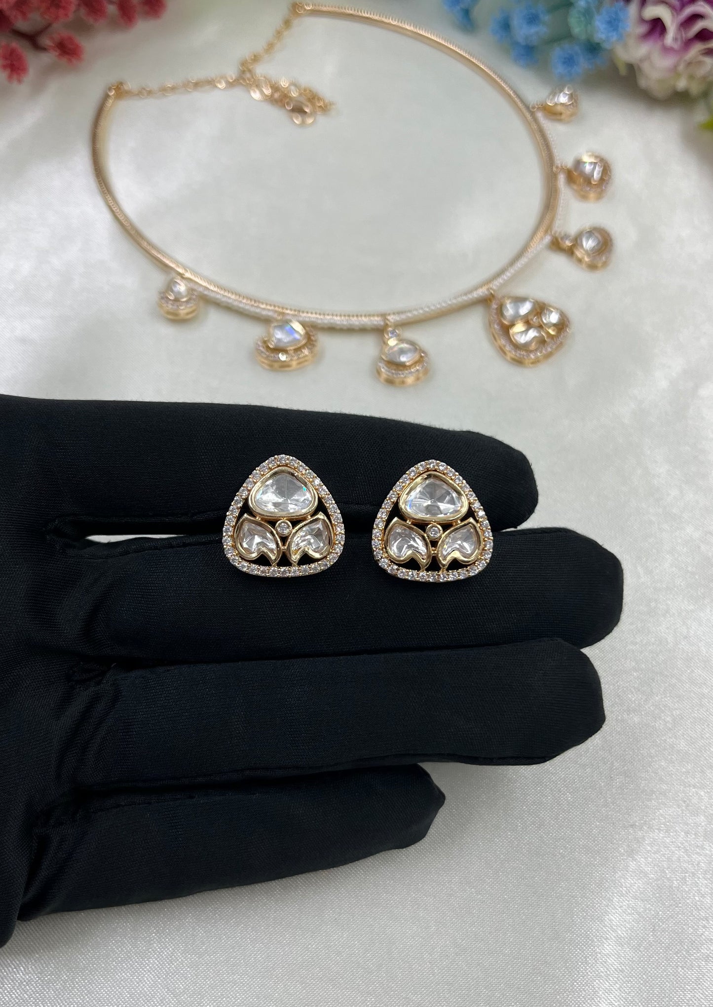 Savitri Moissanite Hasli Necklace