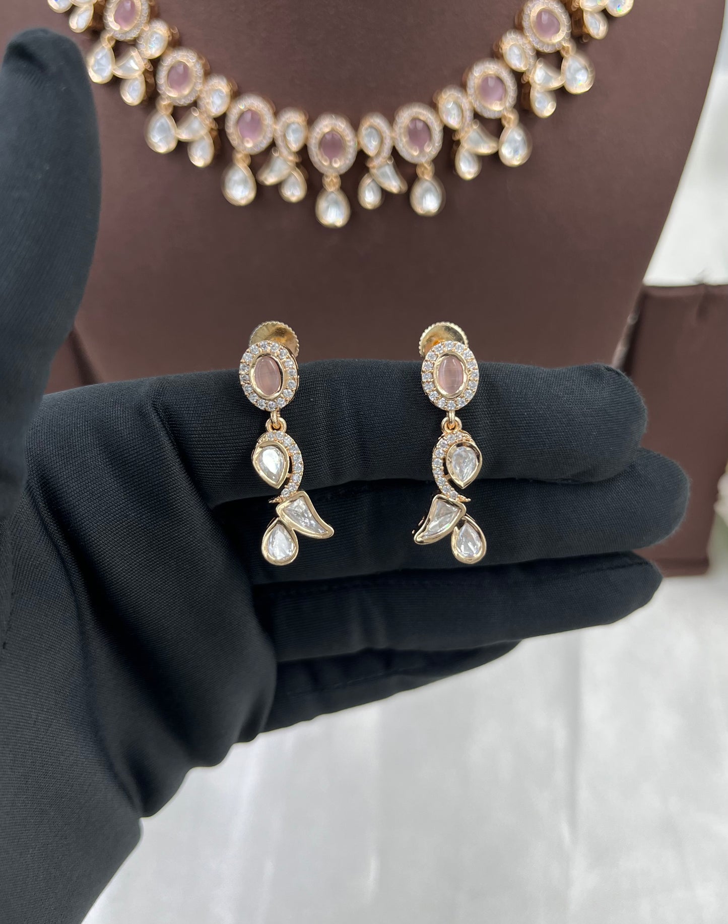 Sundari Premium Moissanite Kundan Necklace