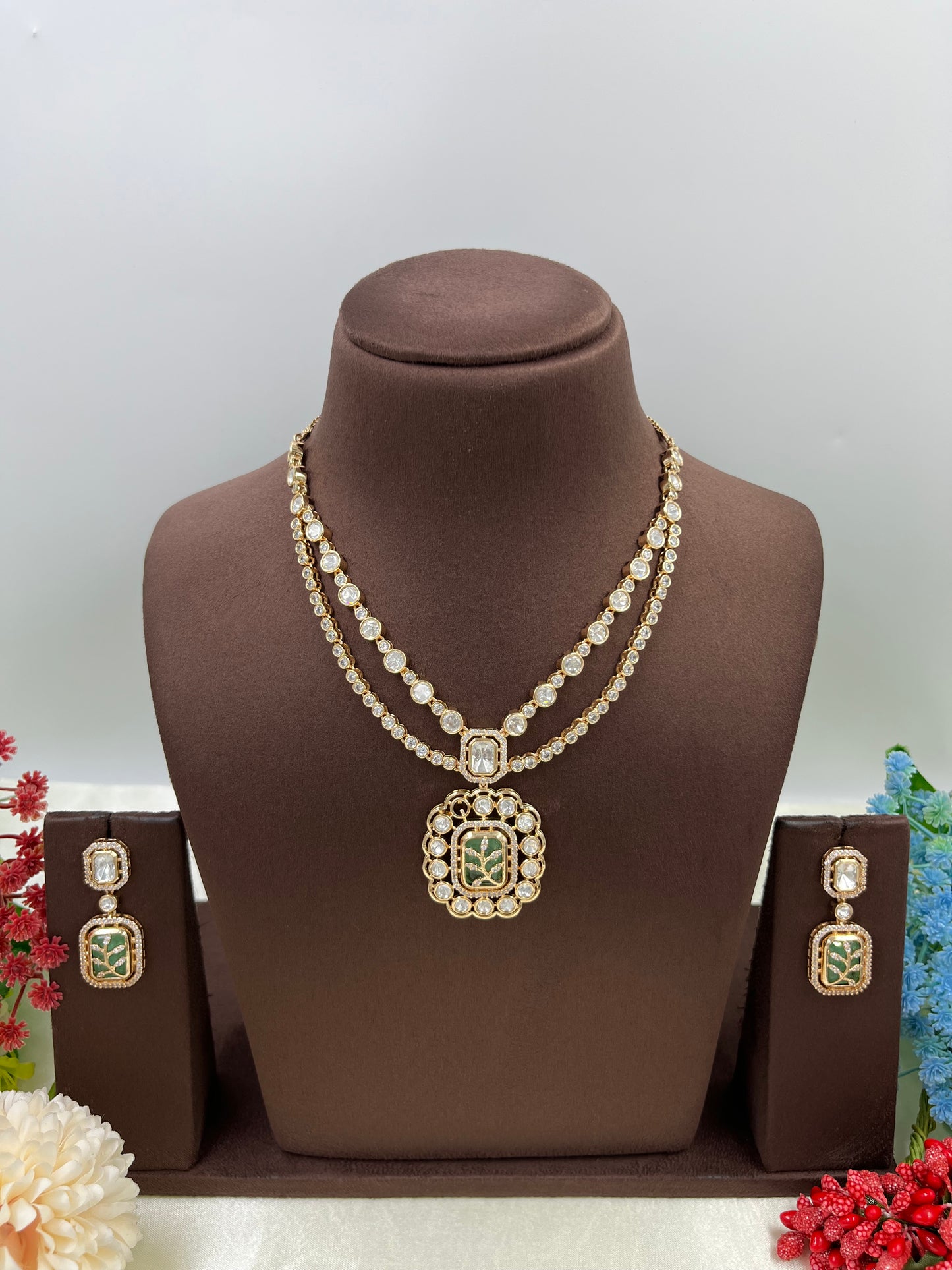 Indira Duo Layer Premium Moissanite Necklace