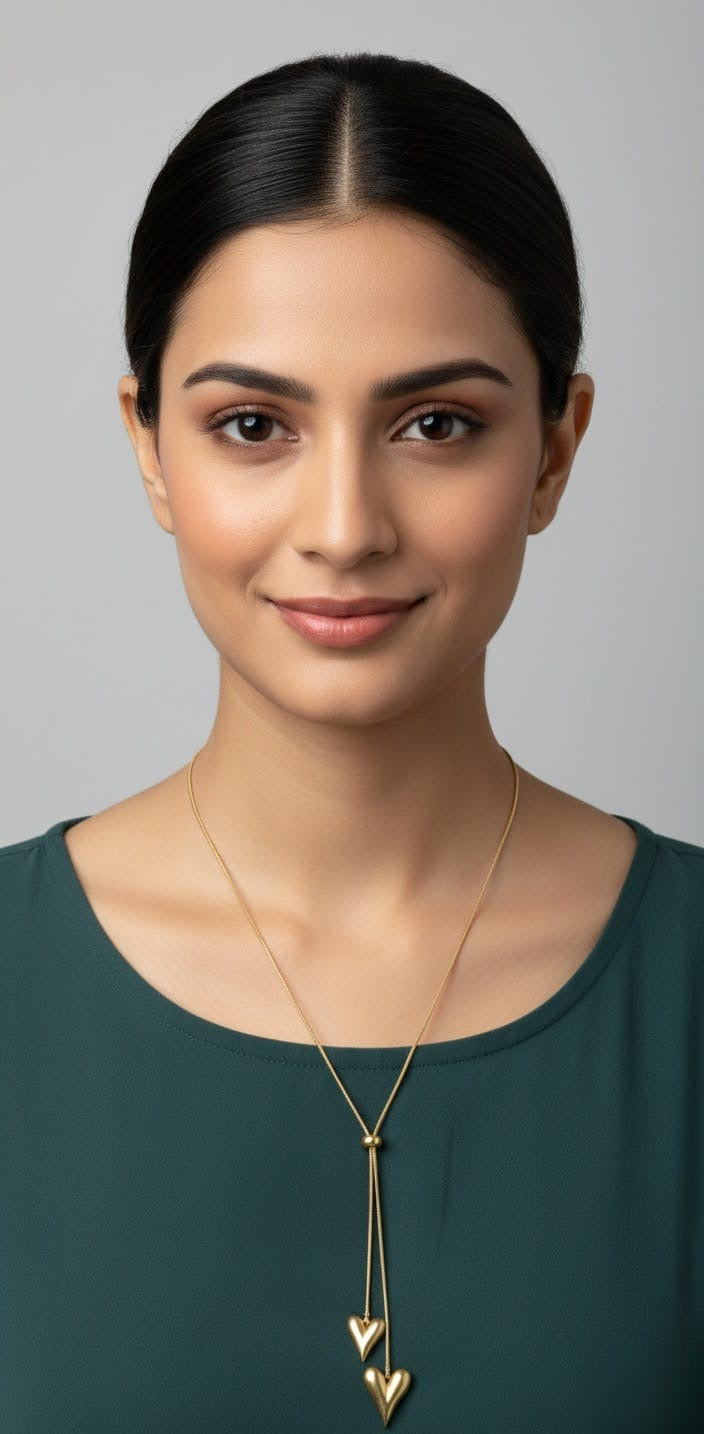 Heart Drop Gold Necklace