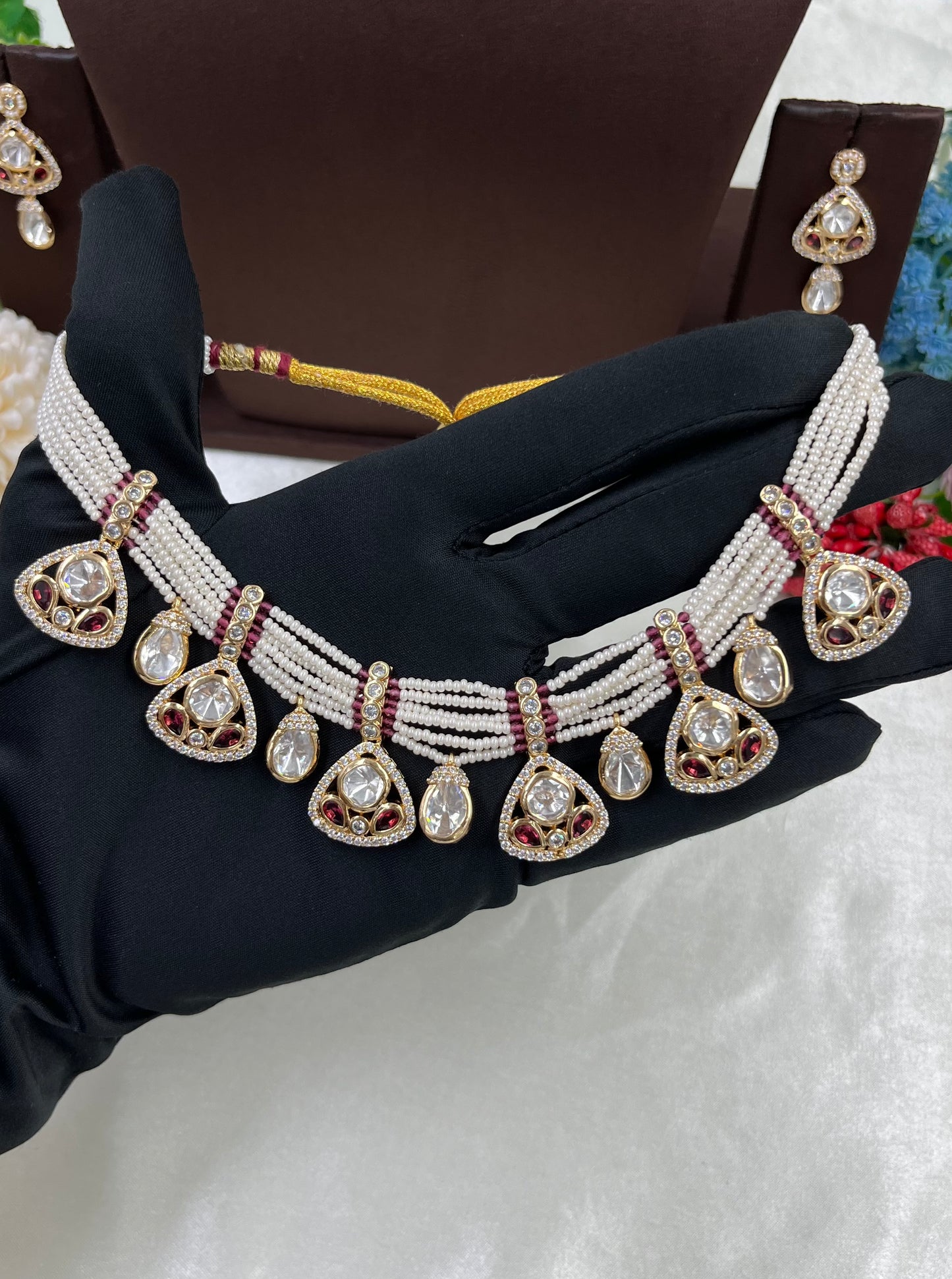 Malika Pearl Premium Moissanite Necklace