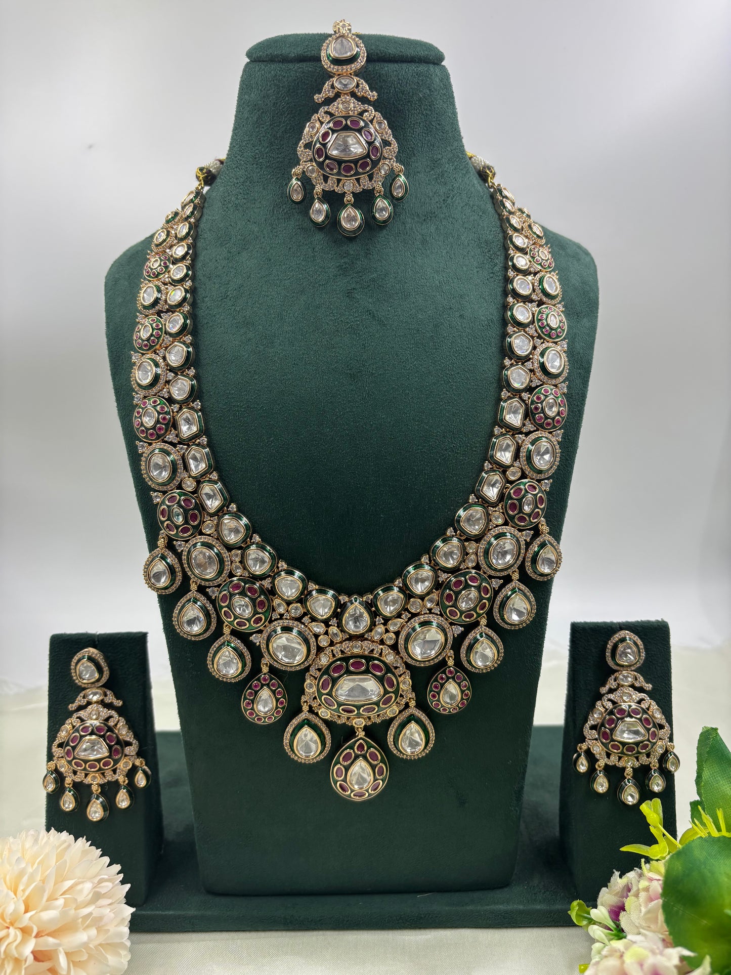 Zarqa Semi Bridal Ensemble Premium Kundan