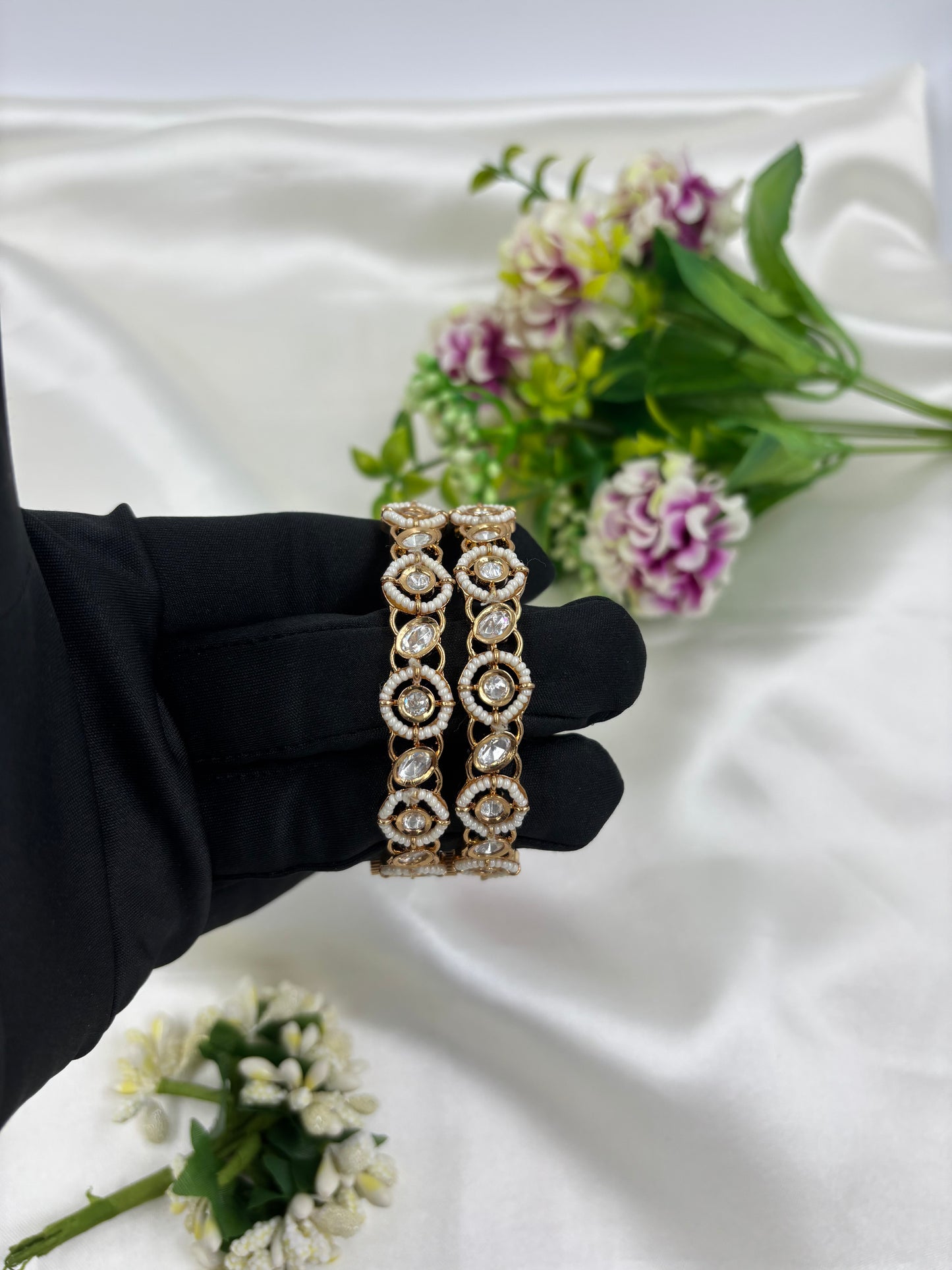 Radhi Moissanite Kundan Premium Bangles Set