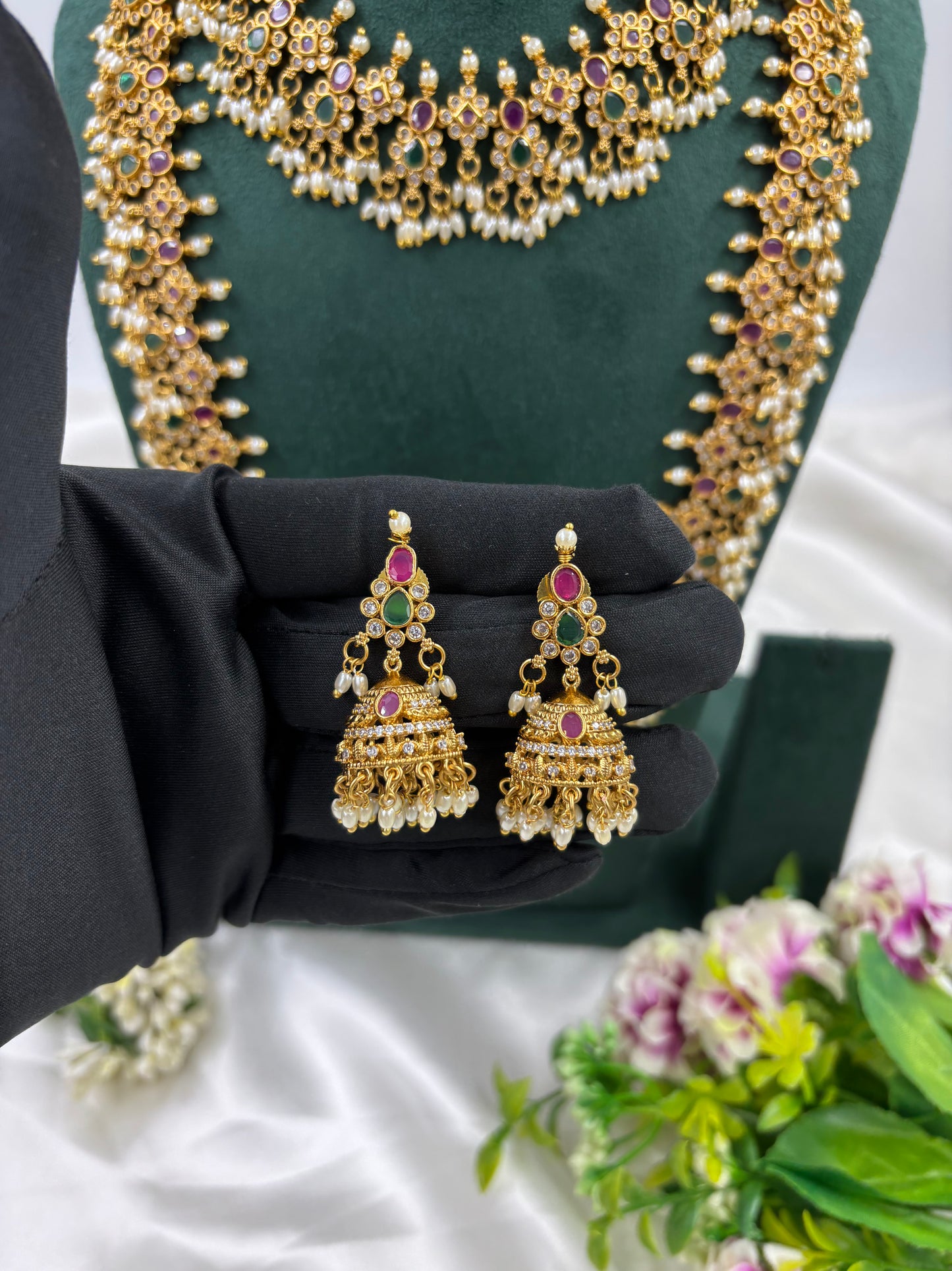 SHARVANI TRADITIONAL GOLD PLATED COMBO SET