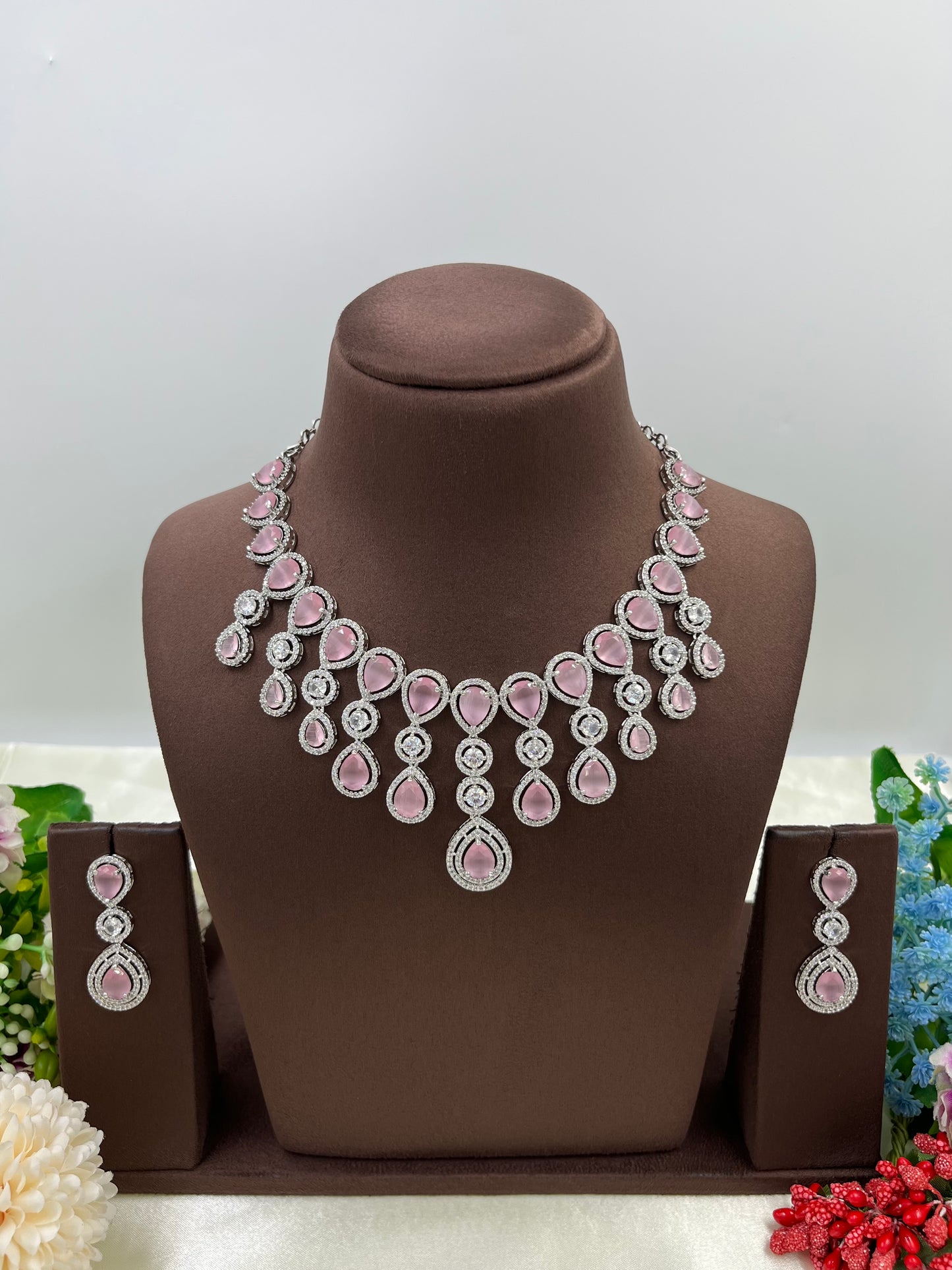 RINA AMERICAN DIAMOND PREMIUM NECKLACE SET