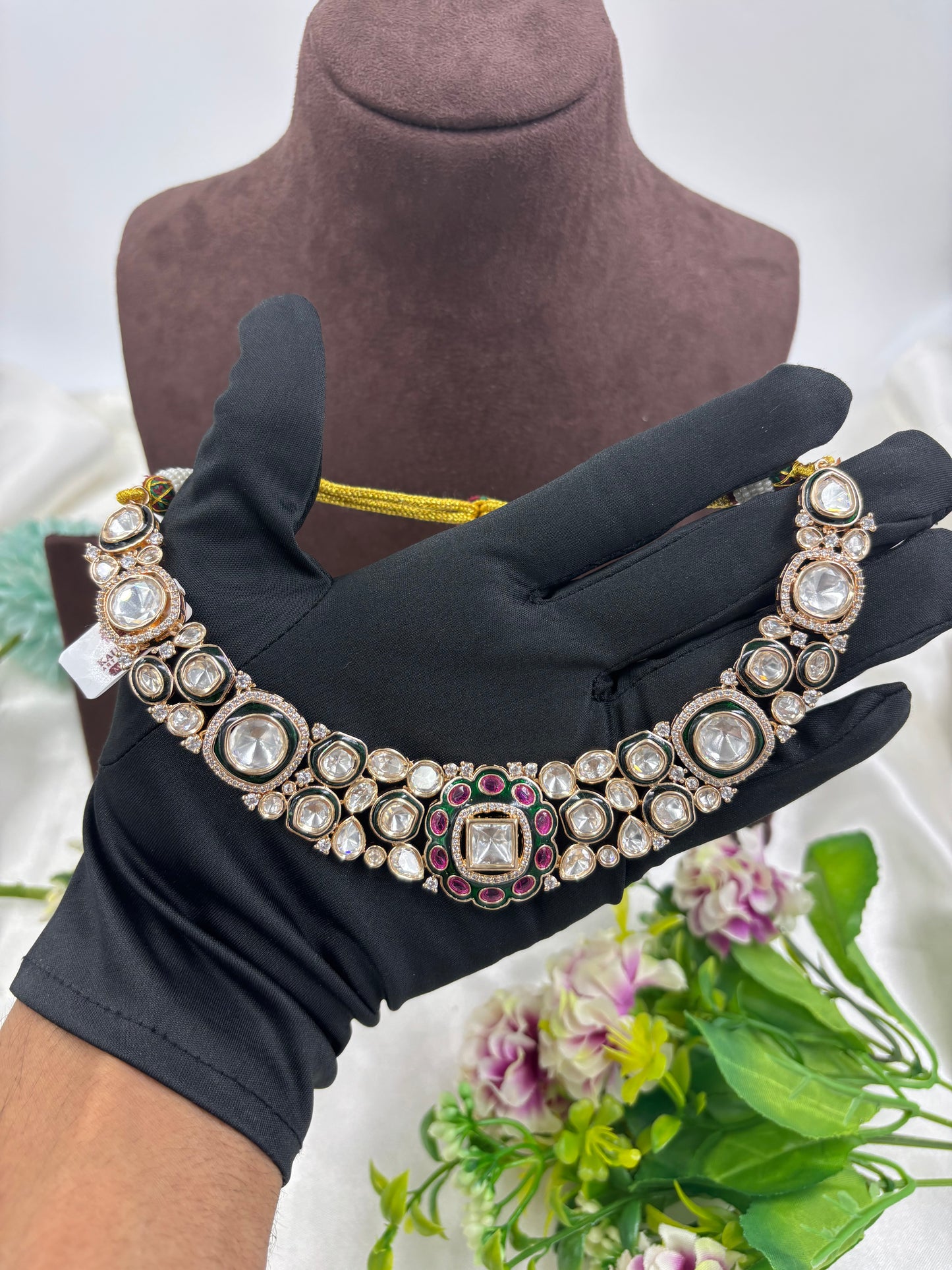 TARA KUNDAN PREMIUM MOISSANITE NECKLACE