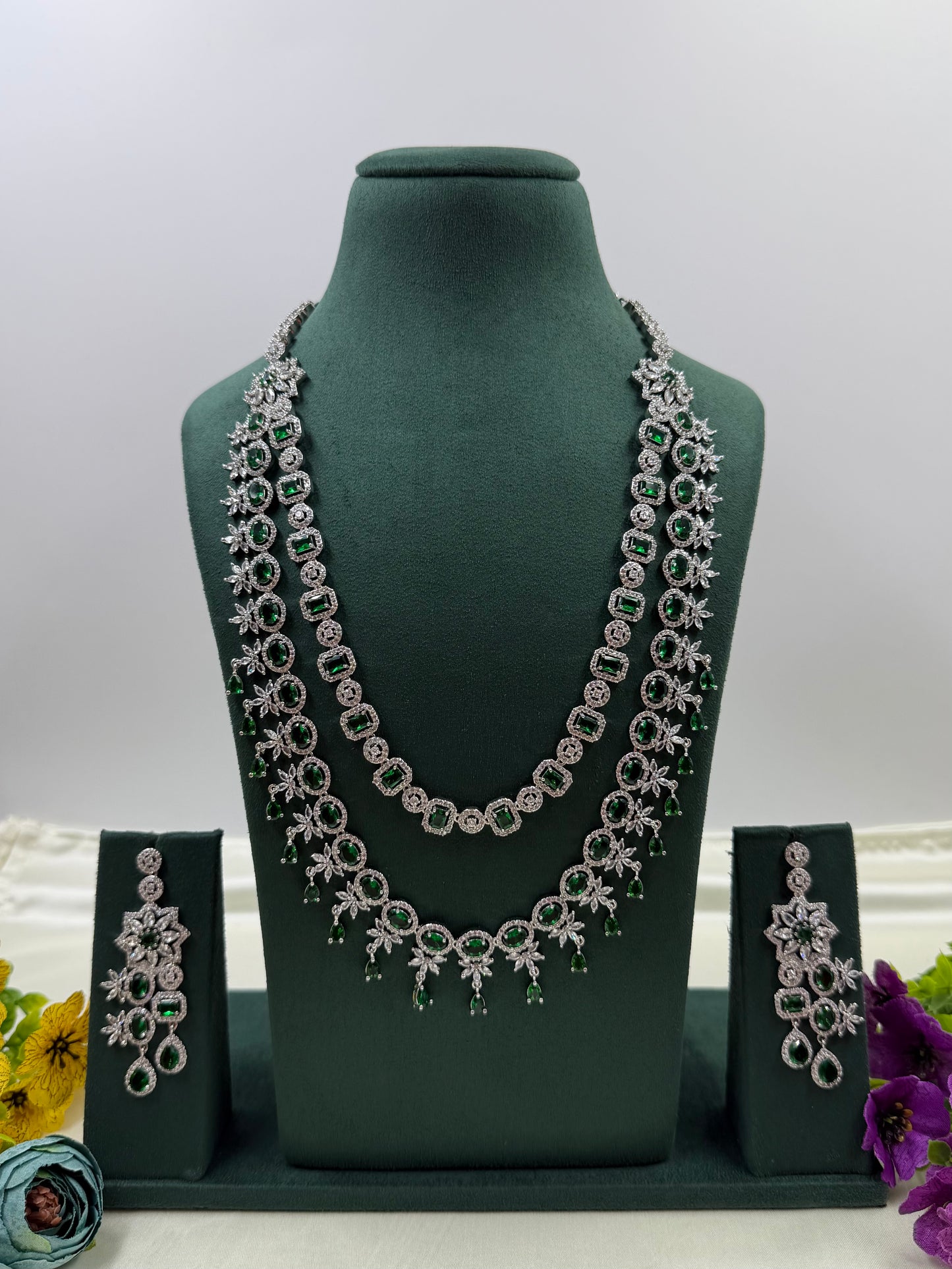 Zoya American Diamond Double Layer Necklace