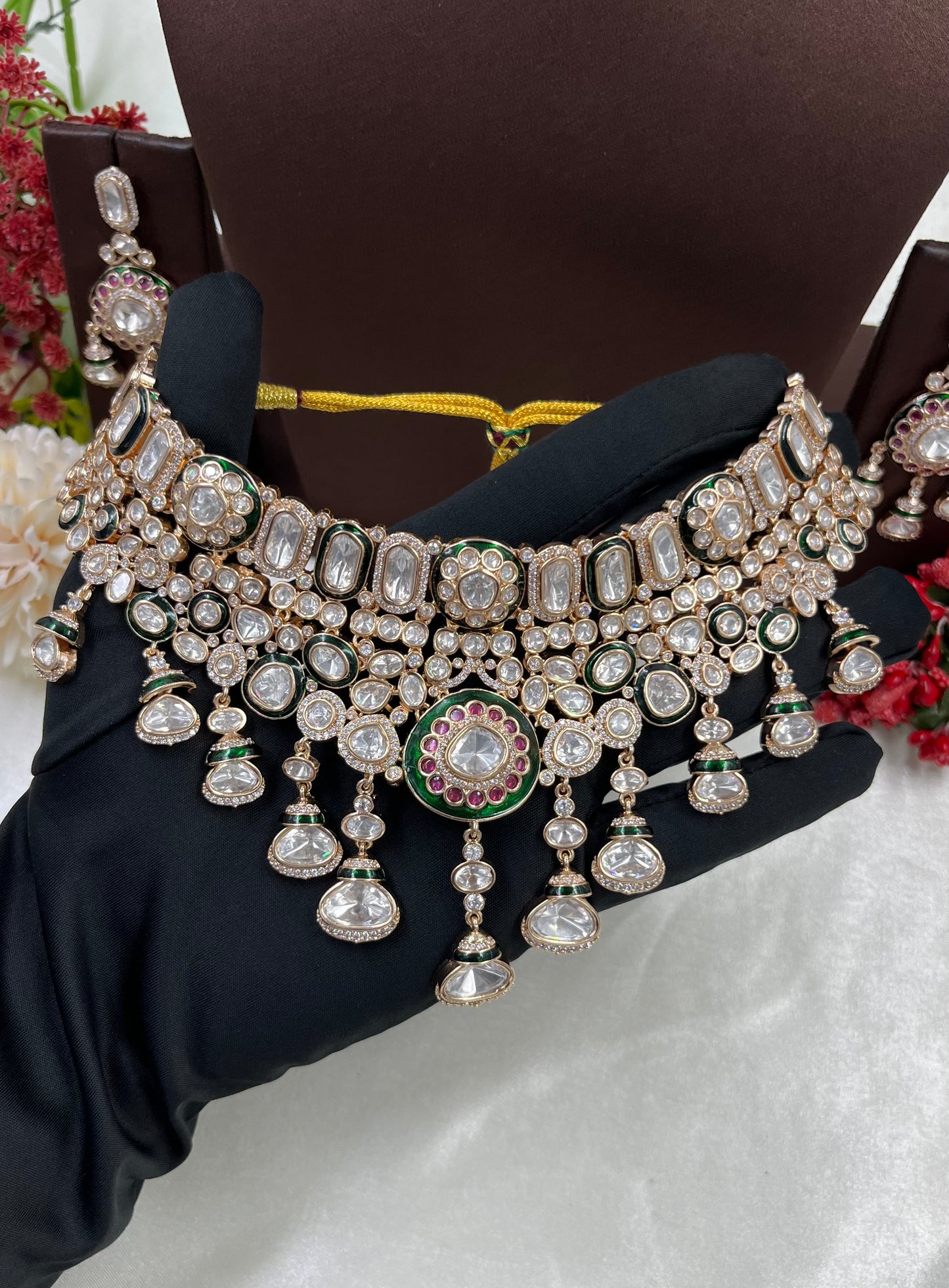 Rosina Combo Moissanite Kundan Necklace