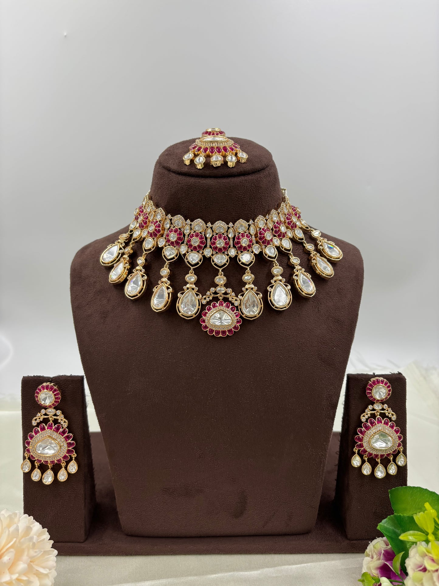 Zarena Moissanite Kundan Necklace Set