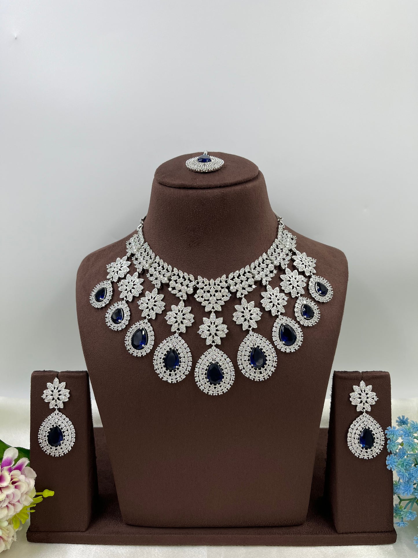 American Floral Drop Necklace Set (Small)