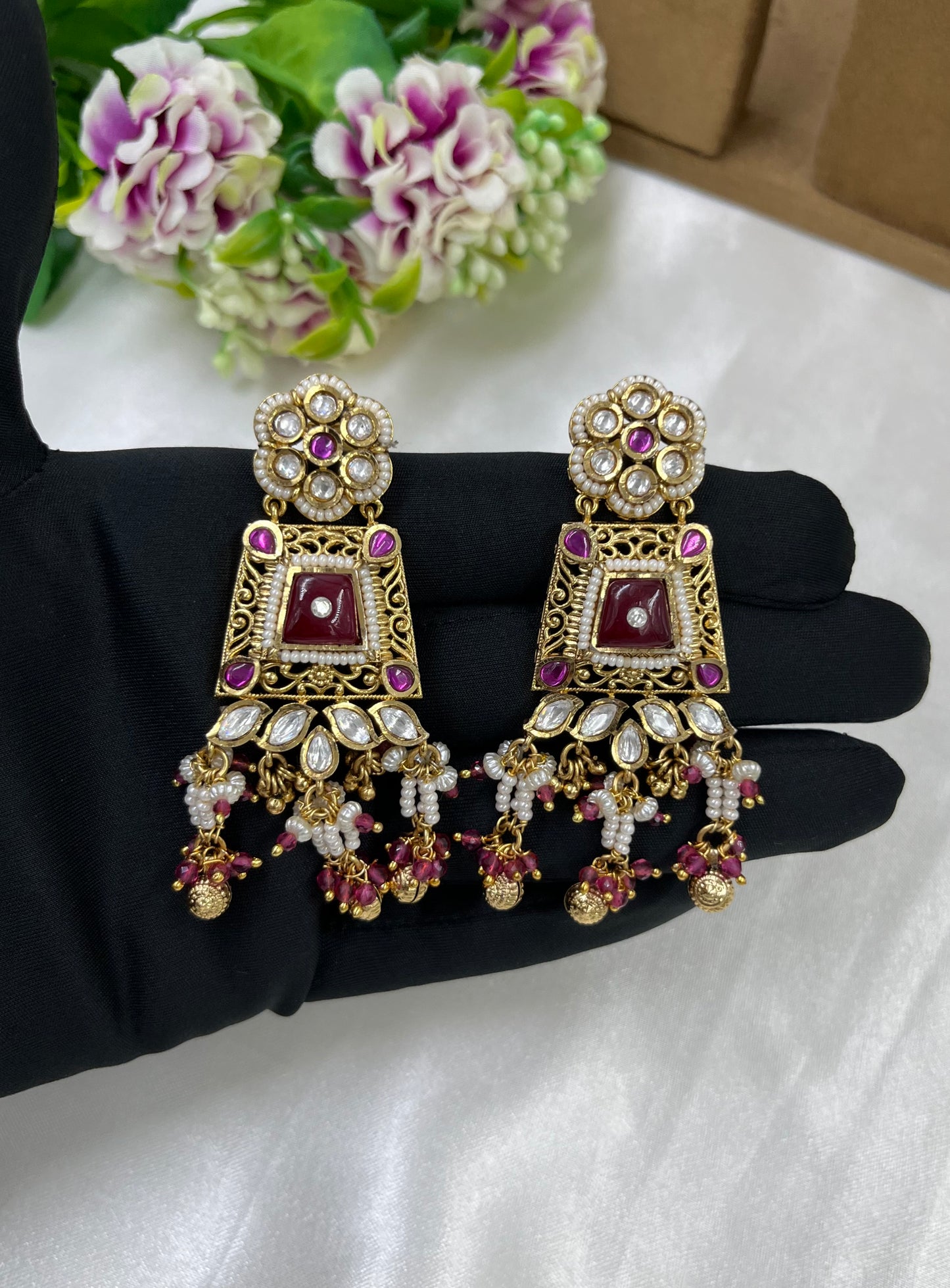 Aanya Premium Long Antique Gold Necklace Set