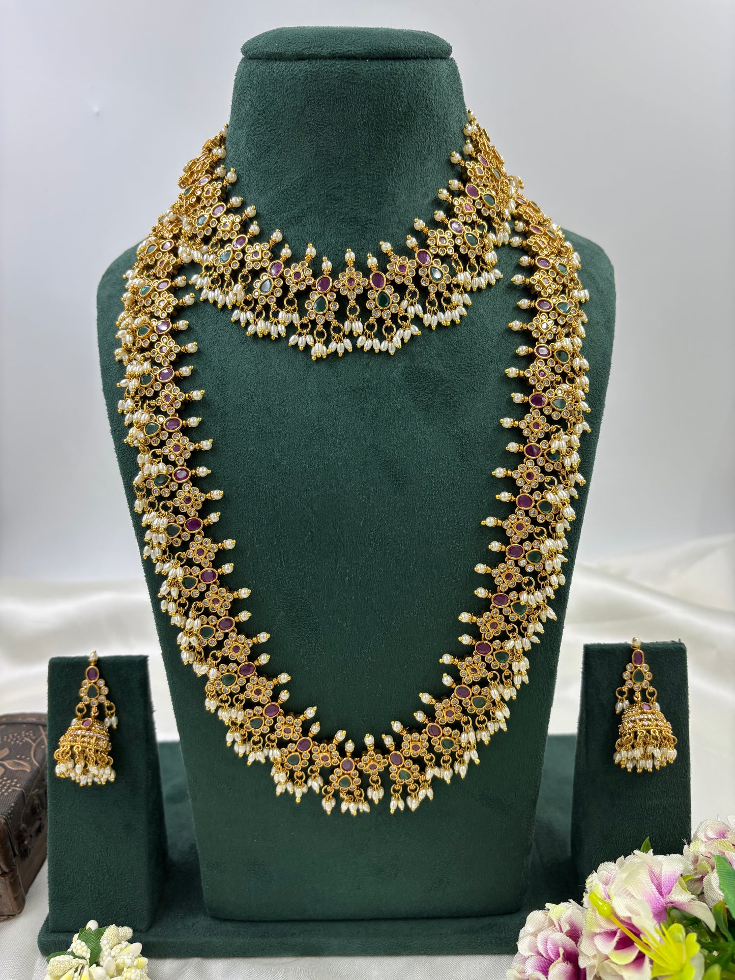 SHARVANI TRADITIONAL GOLD PLATED COMBO SET