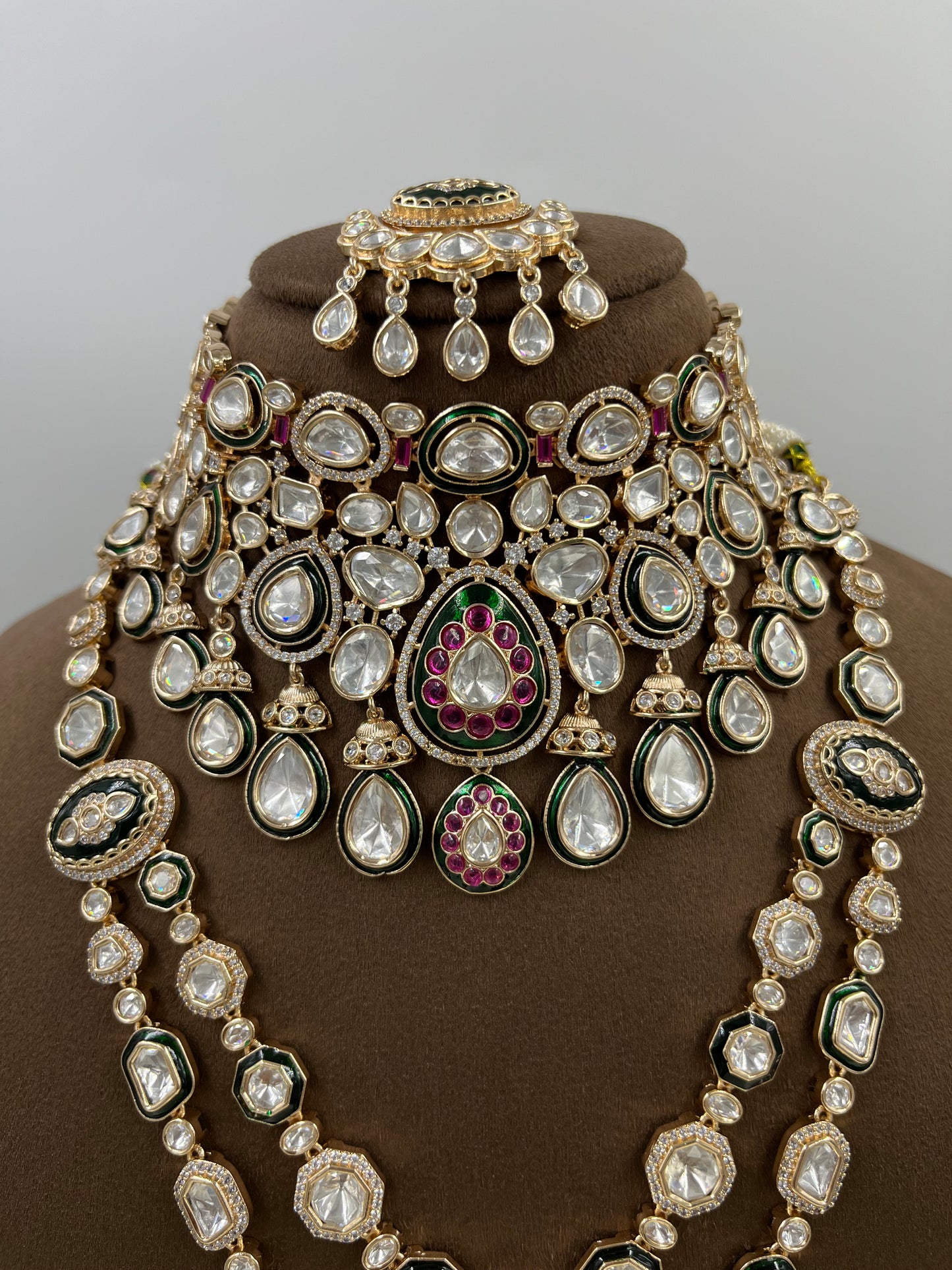 Trisha Combo Moissanite Kundan Necklace