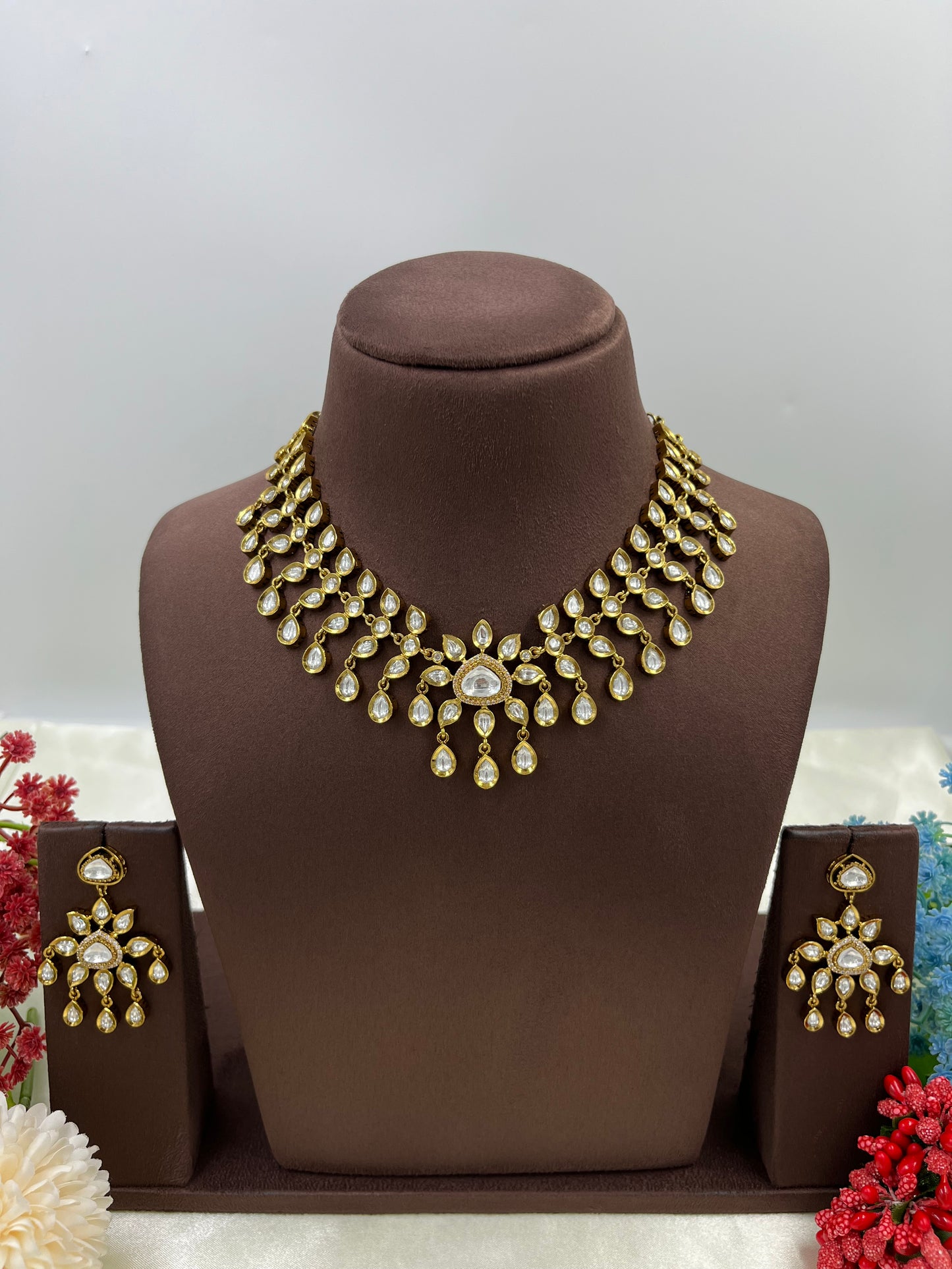 ZEHERA MOISSANITE KUNDAN NECKLACE SET