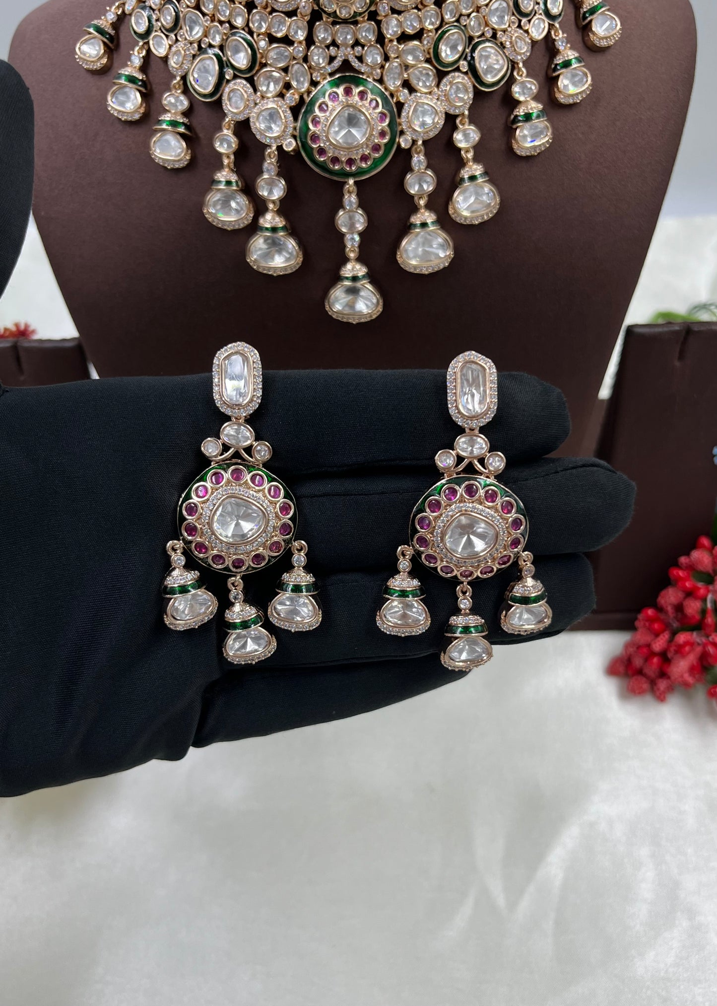 Rosina Combo Moissanite Kundan Necklace