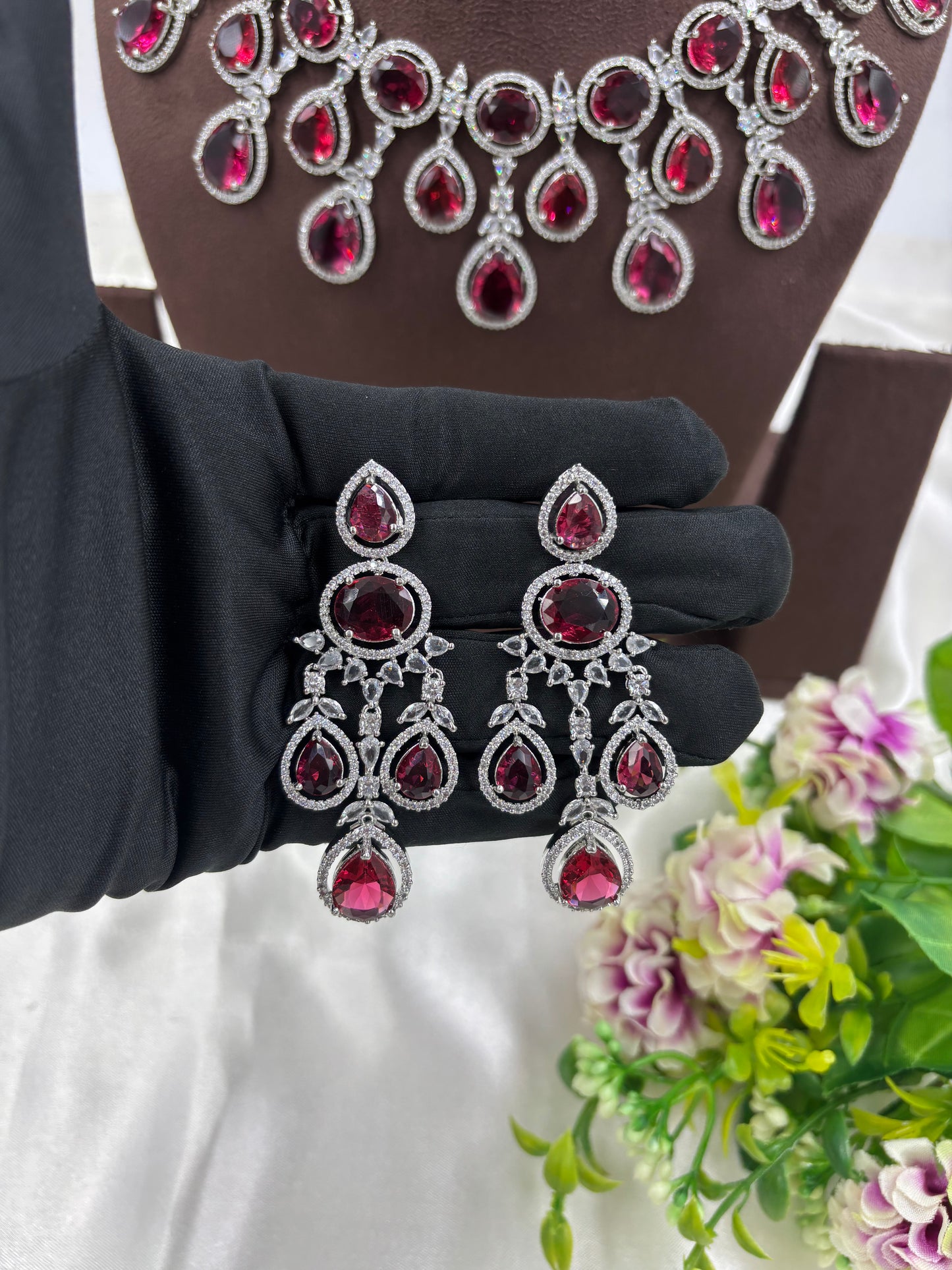 LISA AMERICAN DIAMOND PREMIUM NECKLACE SET