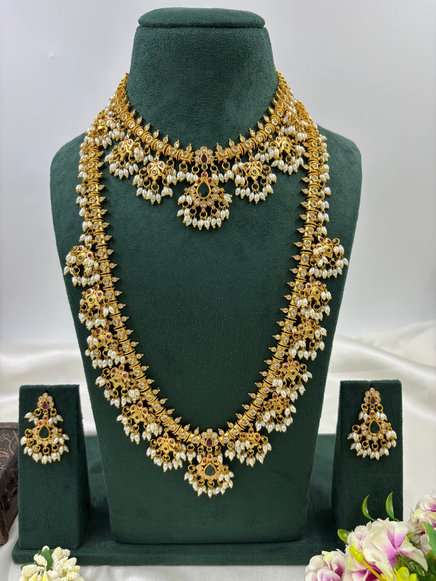 PADMAVATI TRADITIONAL GOLD PLATED COMBO SET