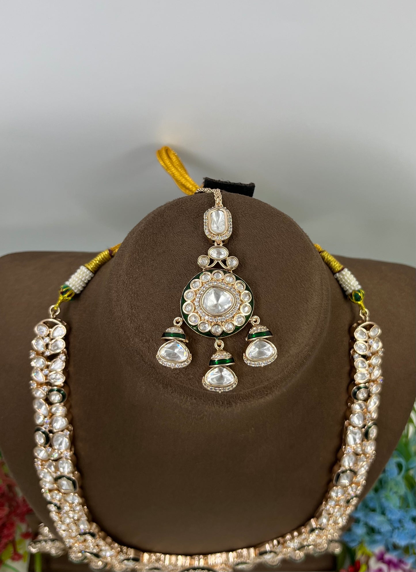 Rizvi Long Moissanite Kundan Necklace