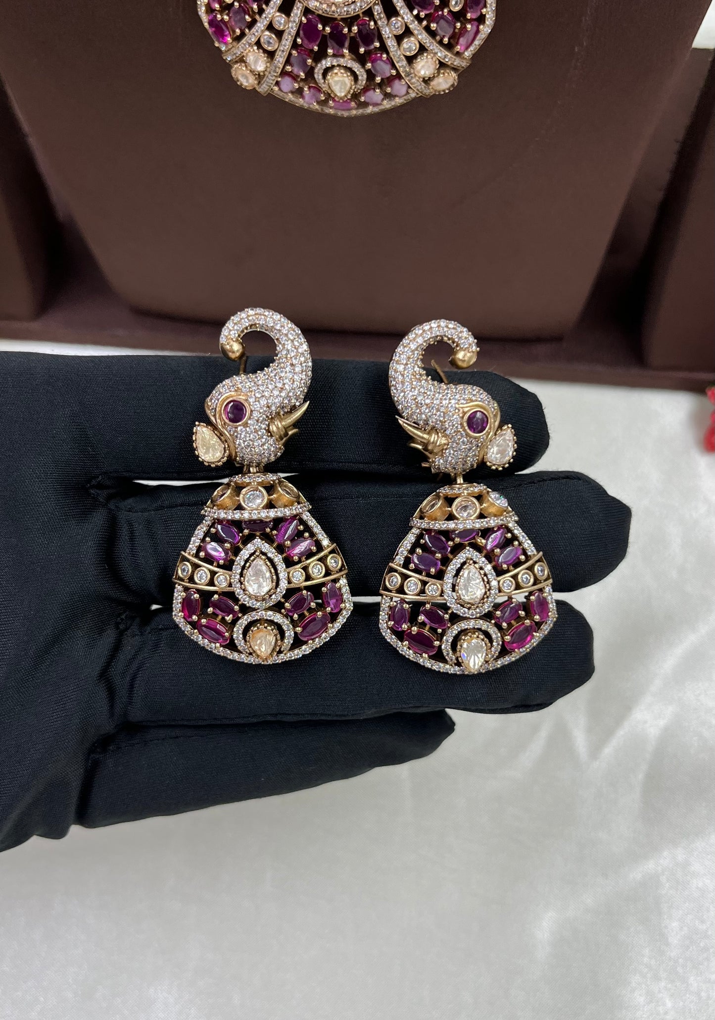 Rajeshwari Premium Moissanite Kundan Necklace