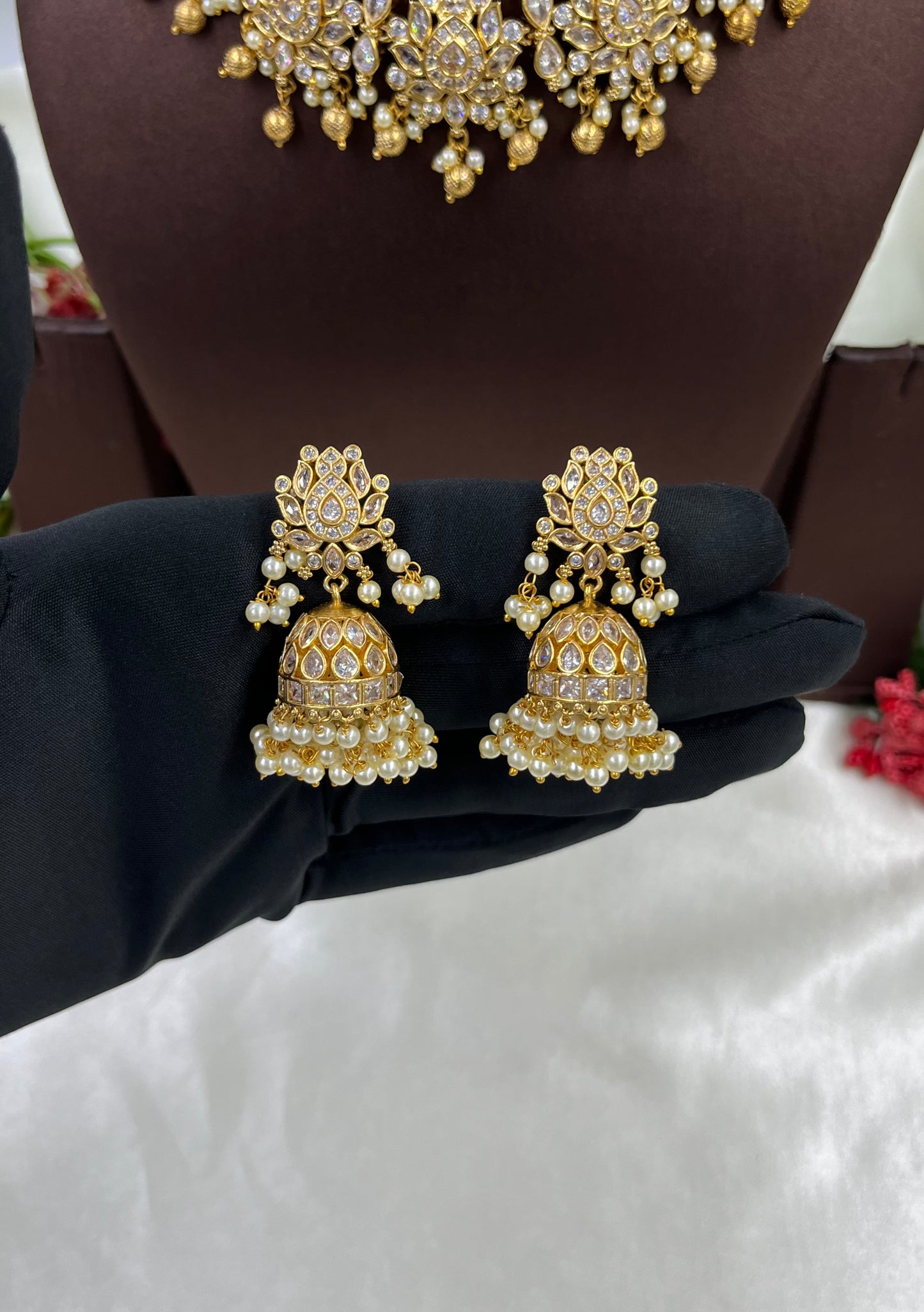Wina Premium Antique Gold Necklace Set