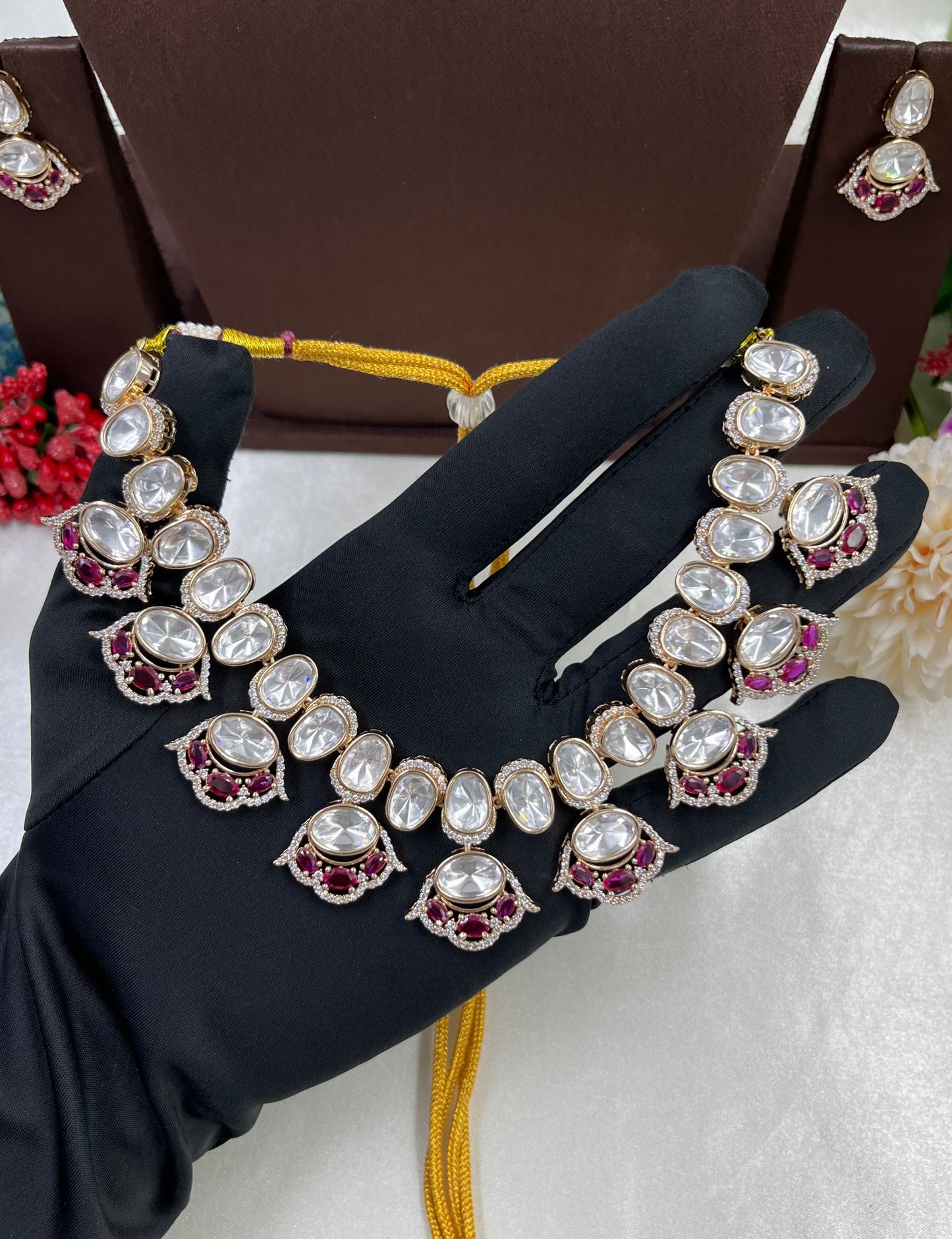 Disha Moissanite Kundan Necklace