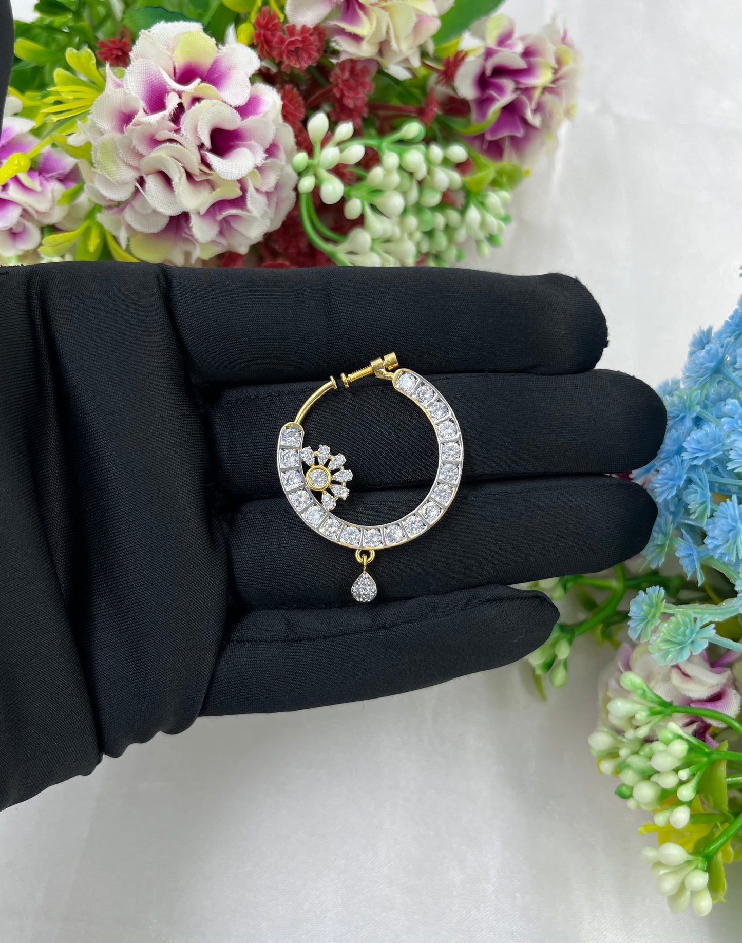 Aurika Gold AD Nose Ring