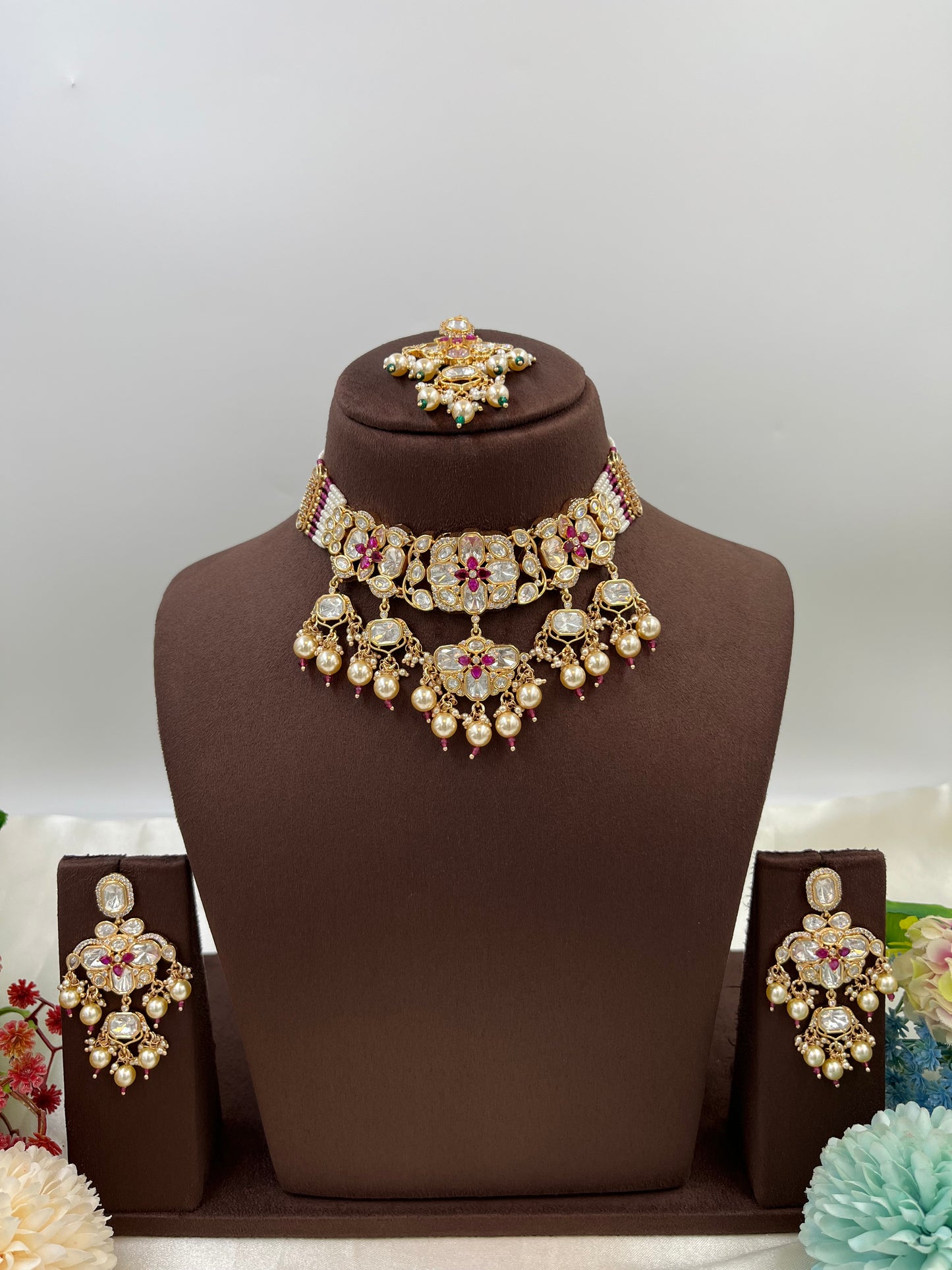 Noor Nazaakat Moissanite Kundan Necklace