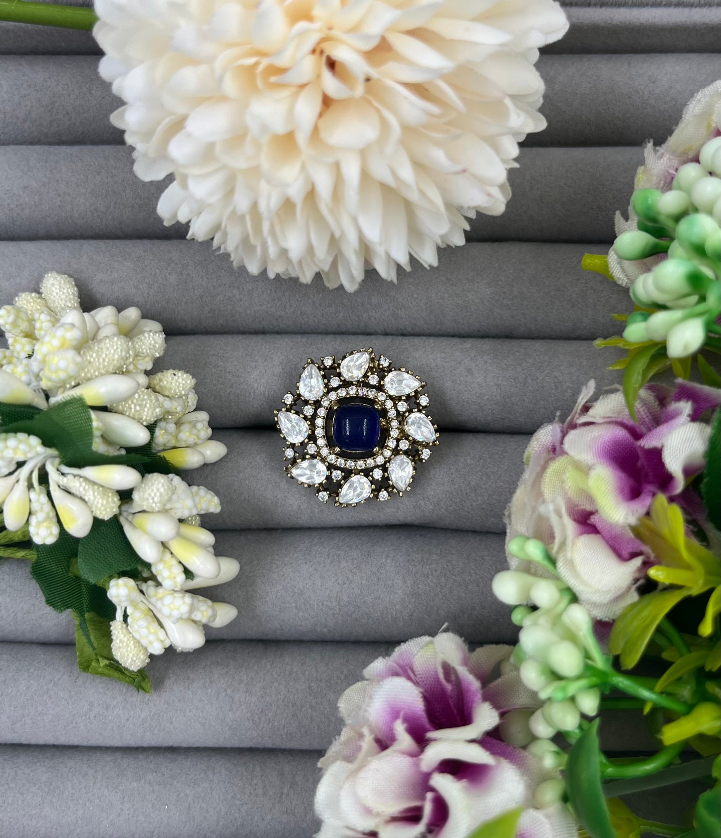 Ziva Floral Kundan Ring