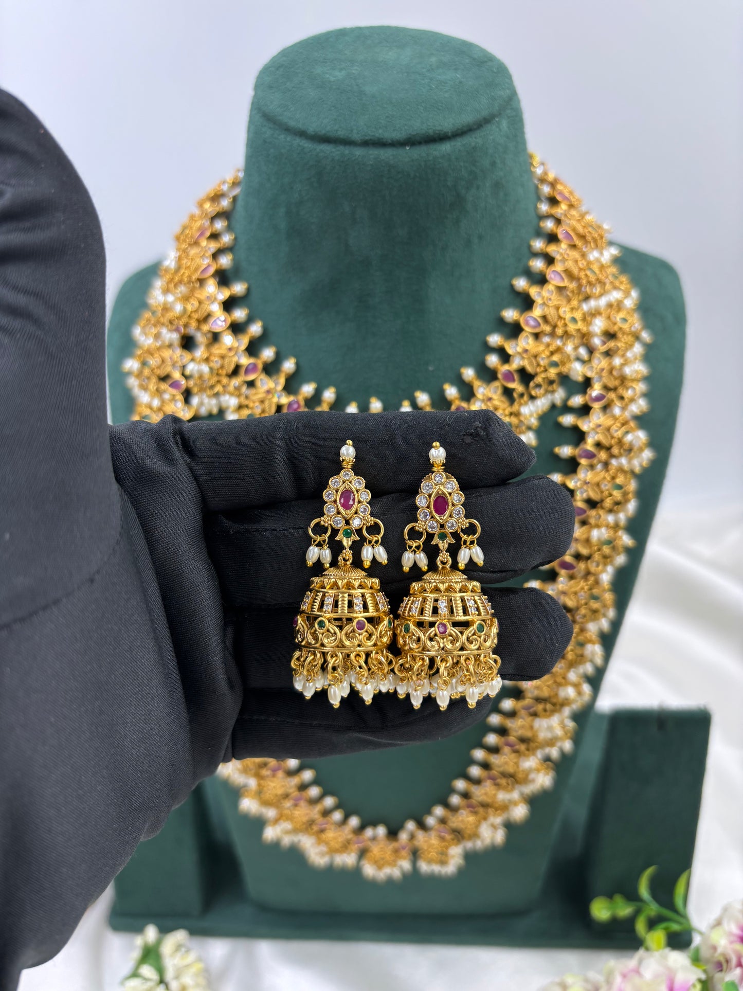 TRISHA TRADITIONAL GOLD PLATED COMBO SET