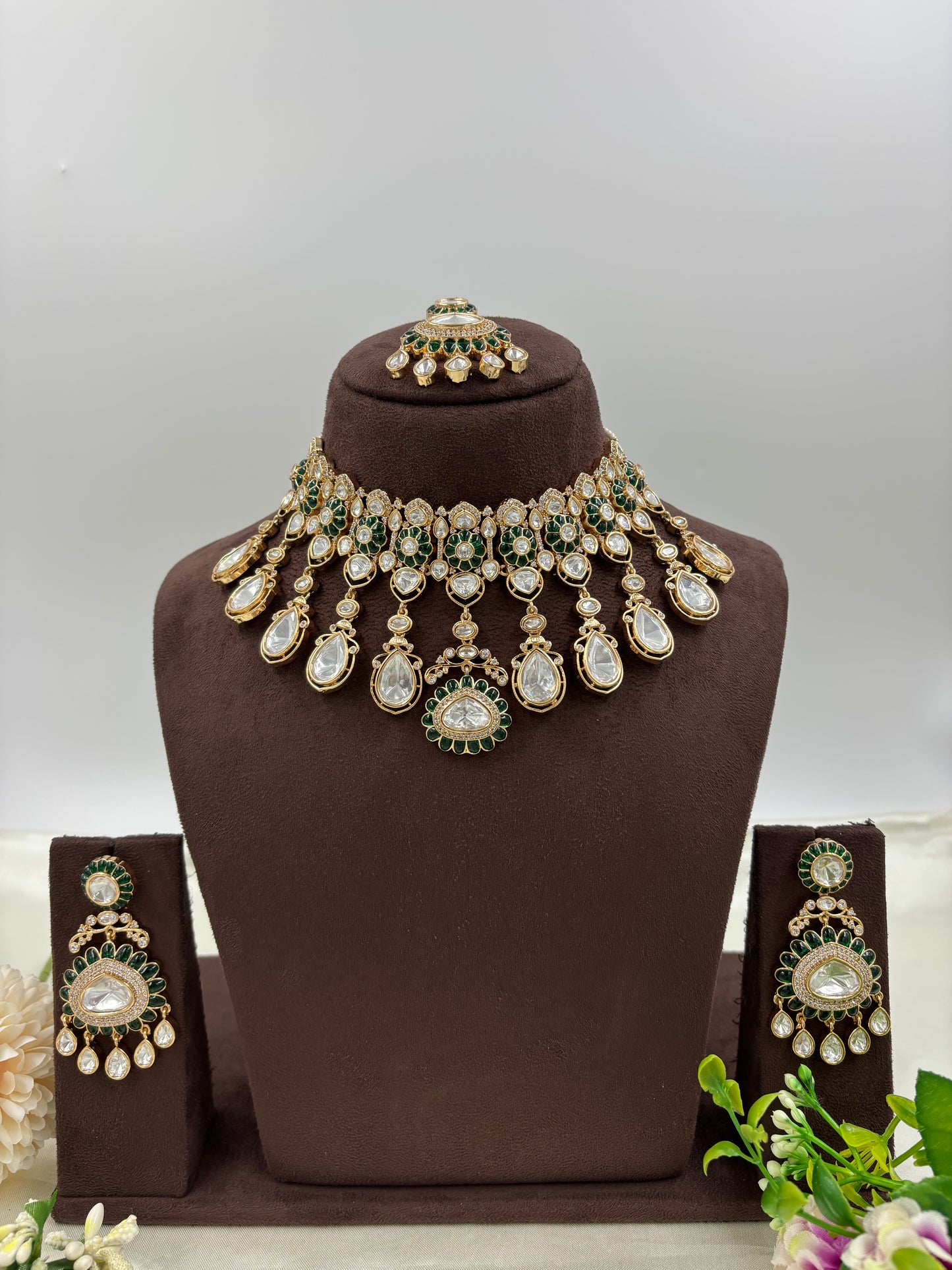 Zarena Moissanite Kundan Necklace Set