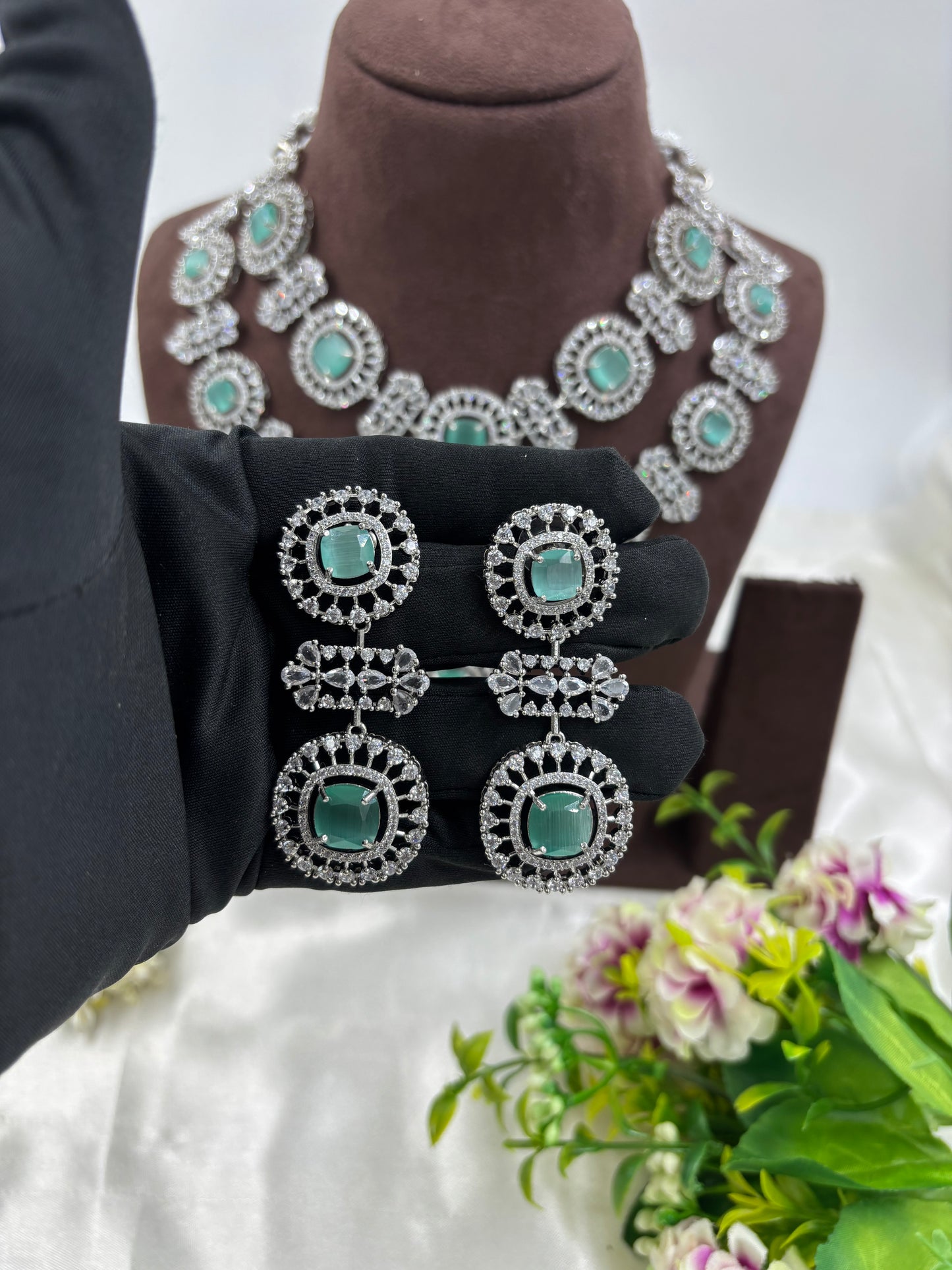 ALIA AMERICAN DIMOND NECKLACE SET
