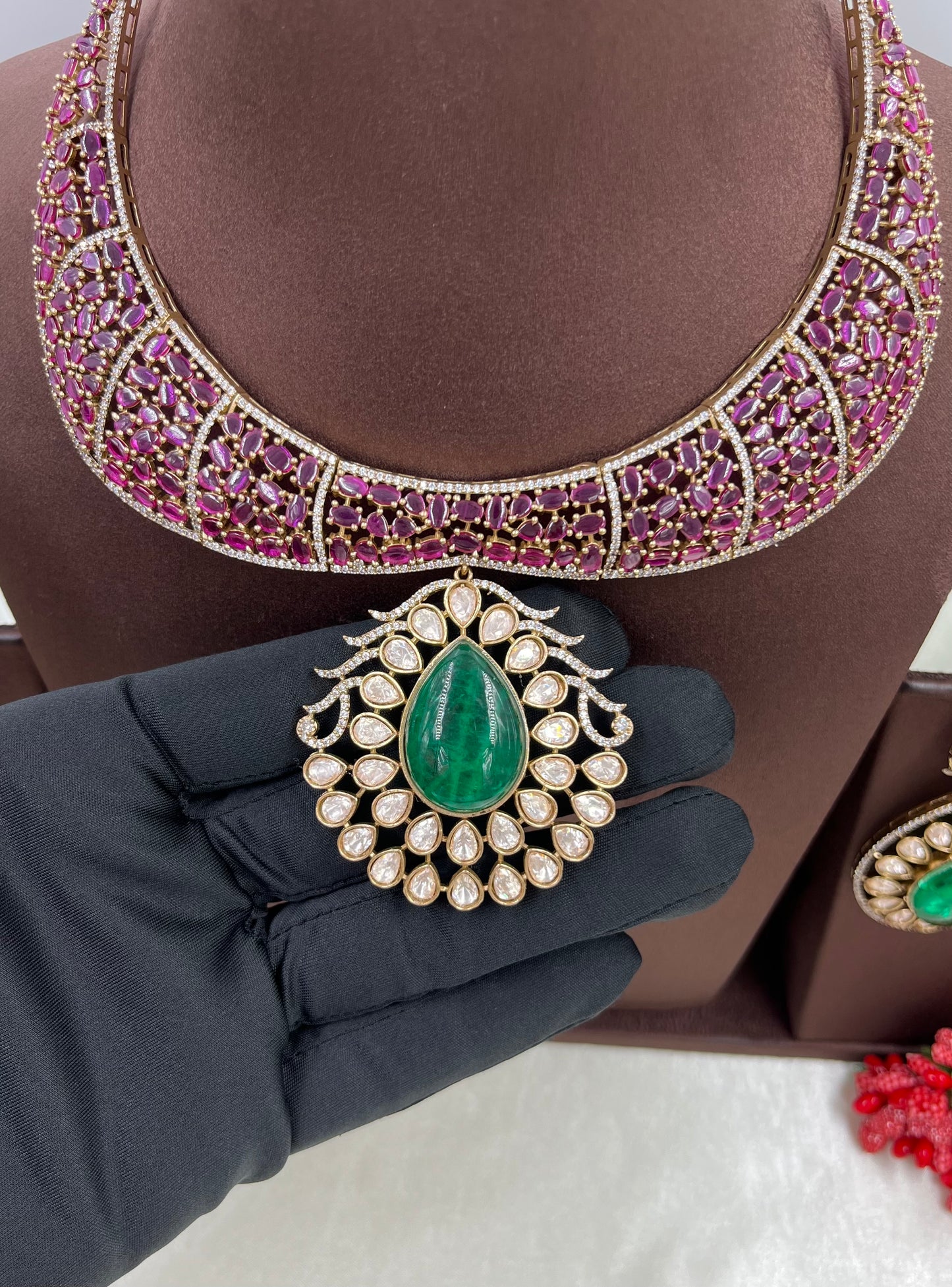 Gowri Premium Moissanite Kundan Necklace