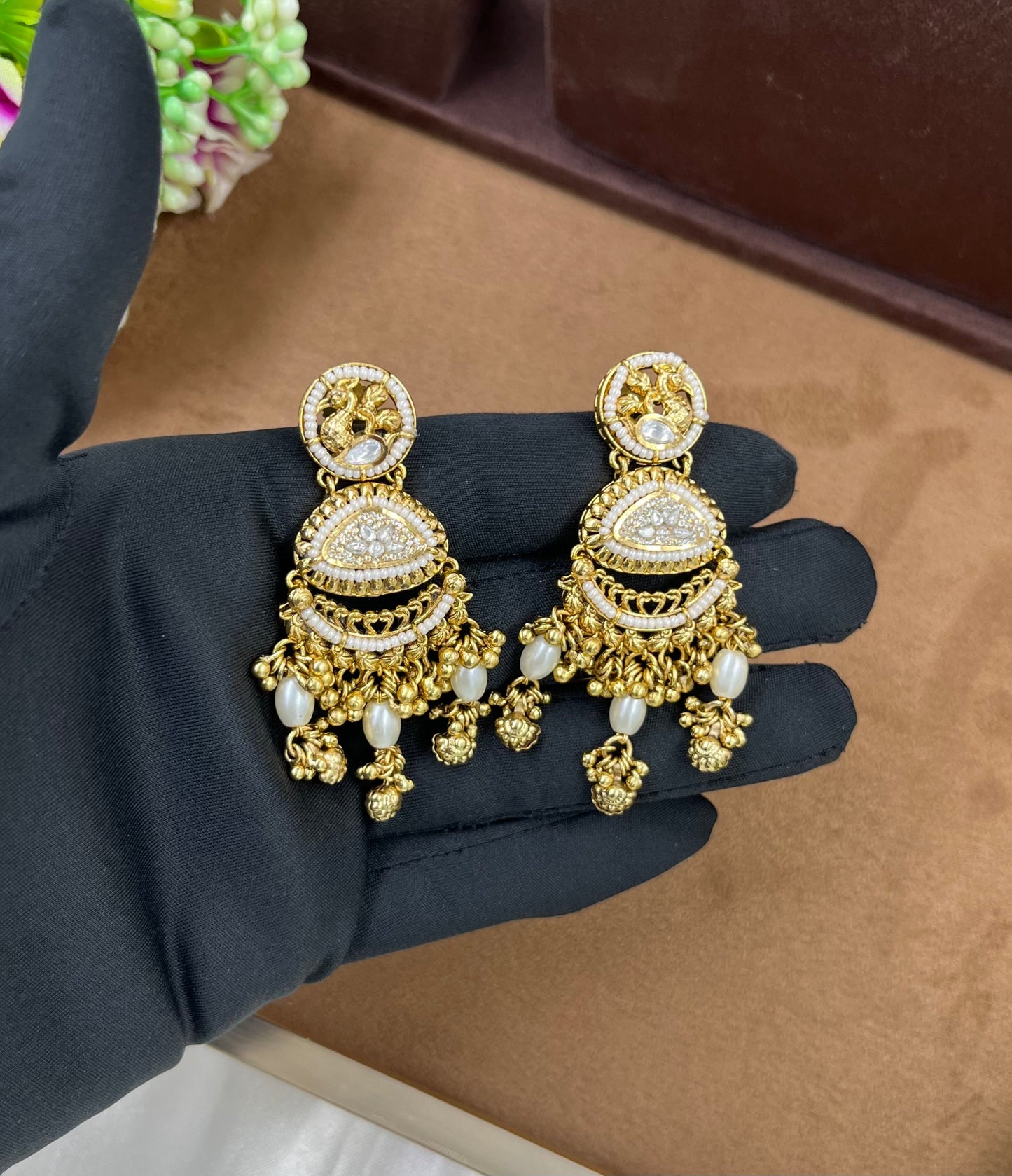 Revathi Premium Antique Gold Necklace Set - Choker