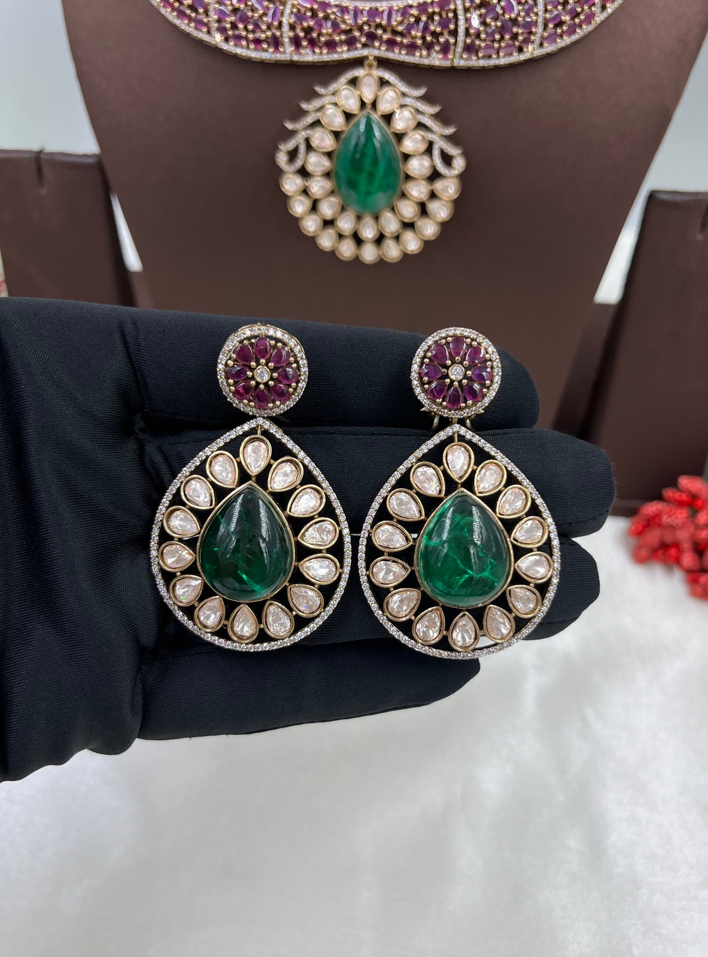 Gowri Premium Moissanite Kundan Necklace