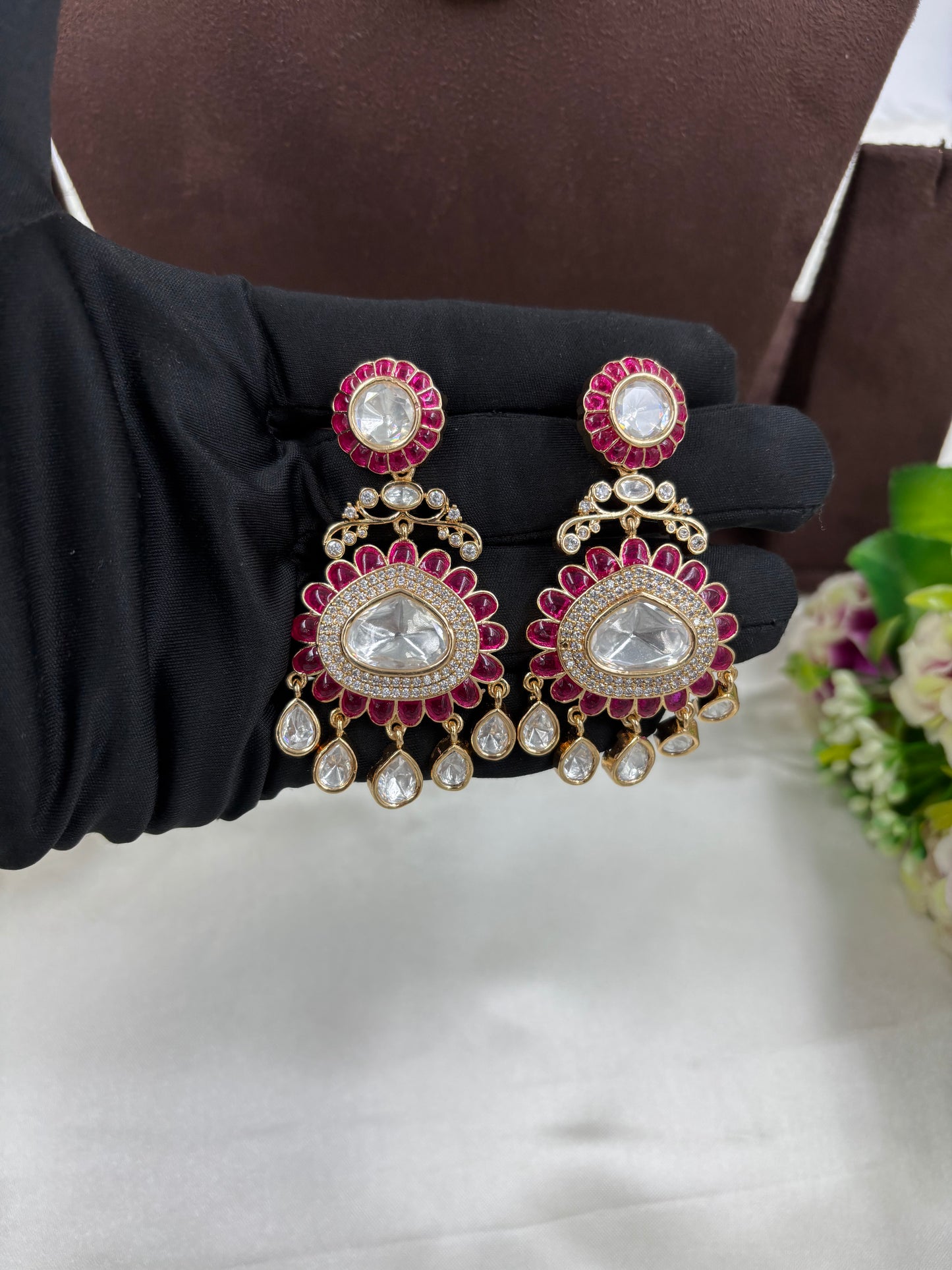 Zarena Moissanite Kundan Necklace Set