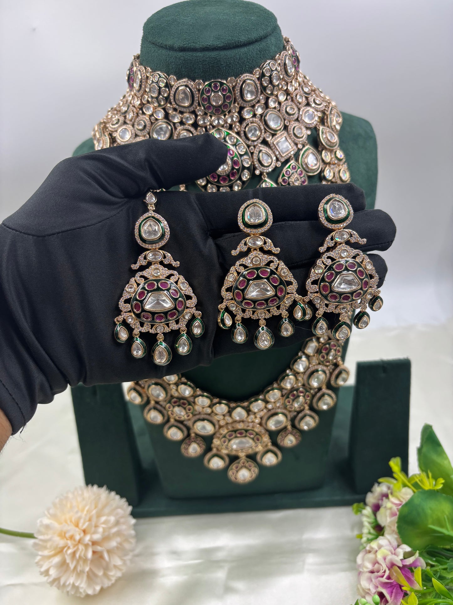 Zarqa Semi Bridal Ensemble Premium Kundan