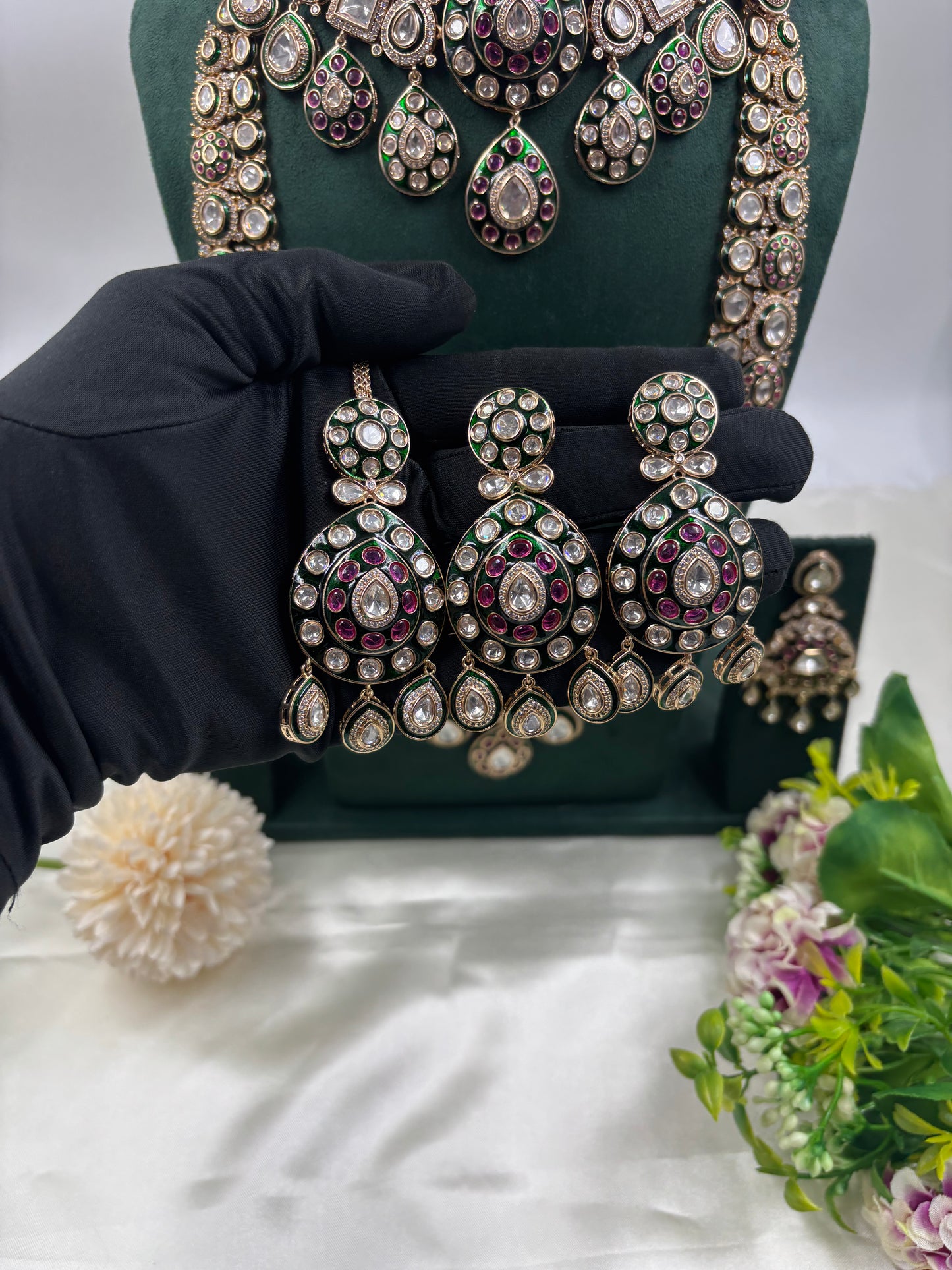 Zarqa Semi Bridal Ensemble Premium Kundan