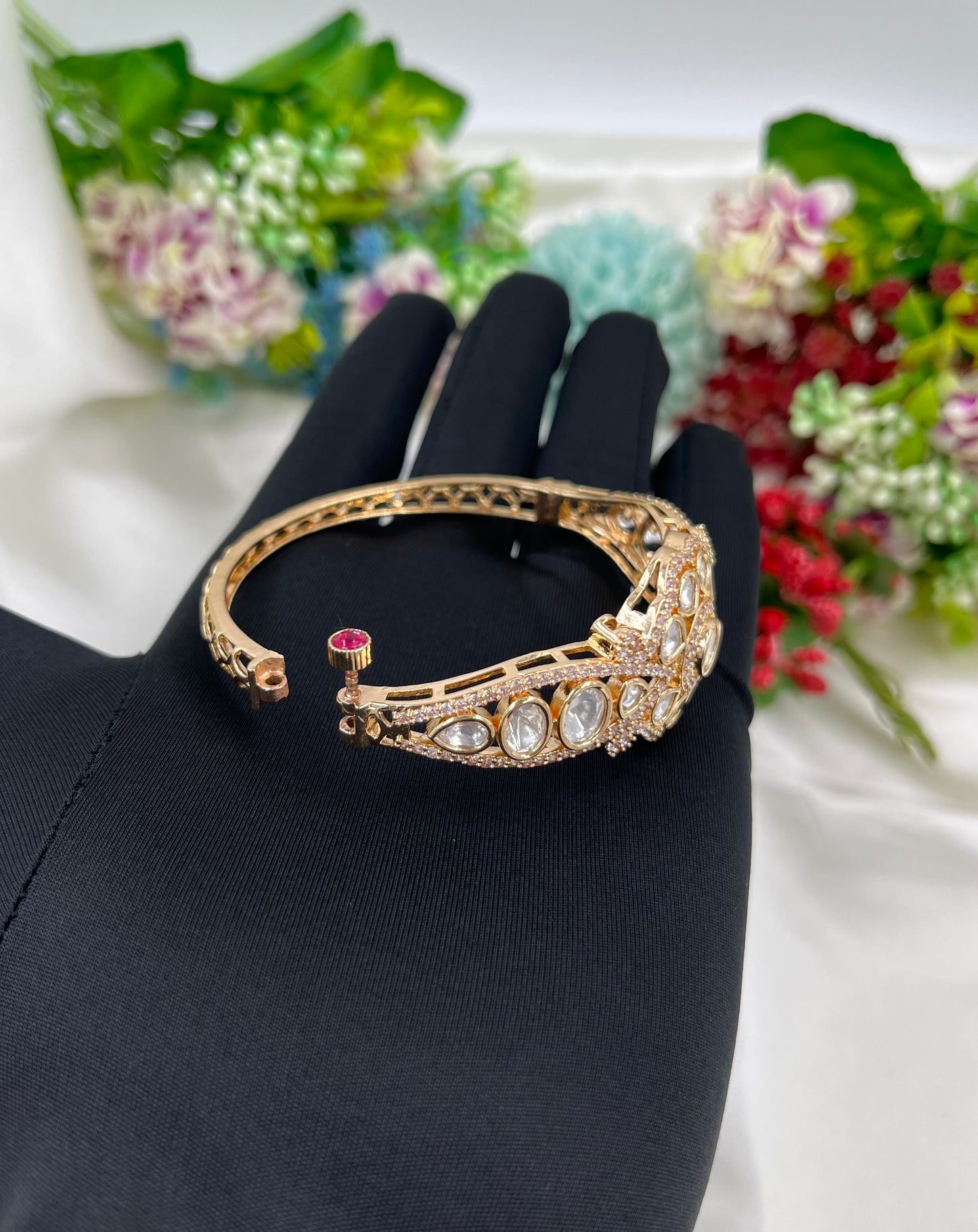 Nayab Moissanite Kundan Bracelet