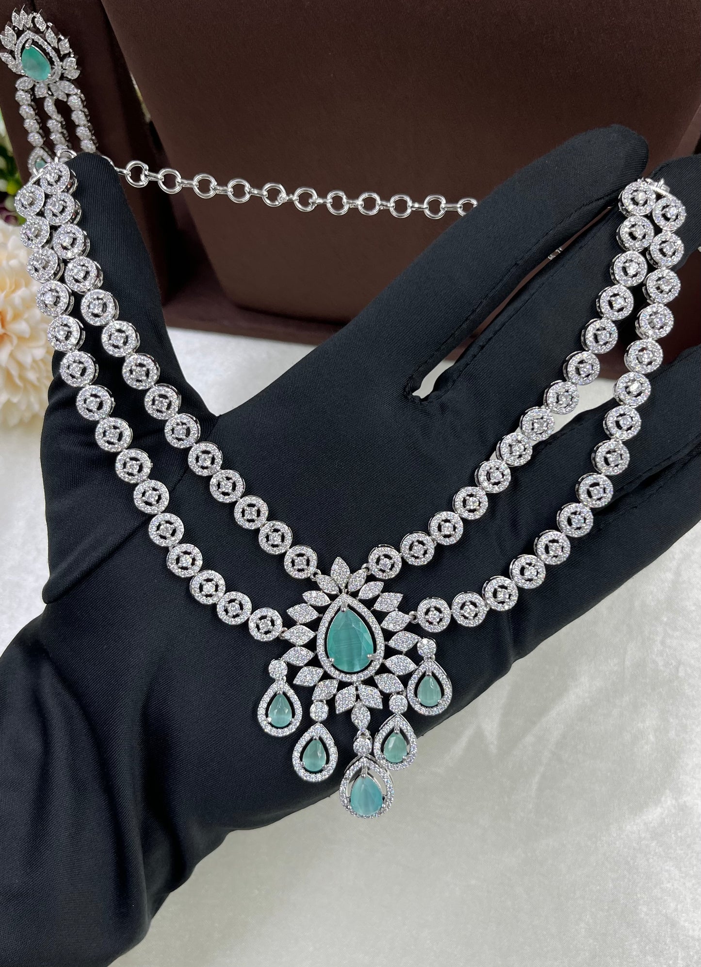 Diva Floral Drop Necklace Set