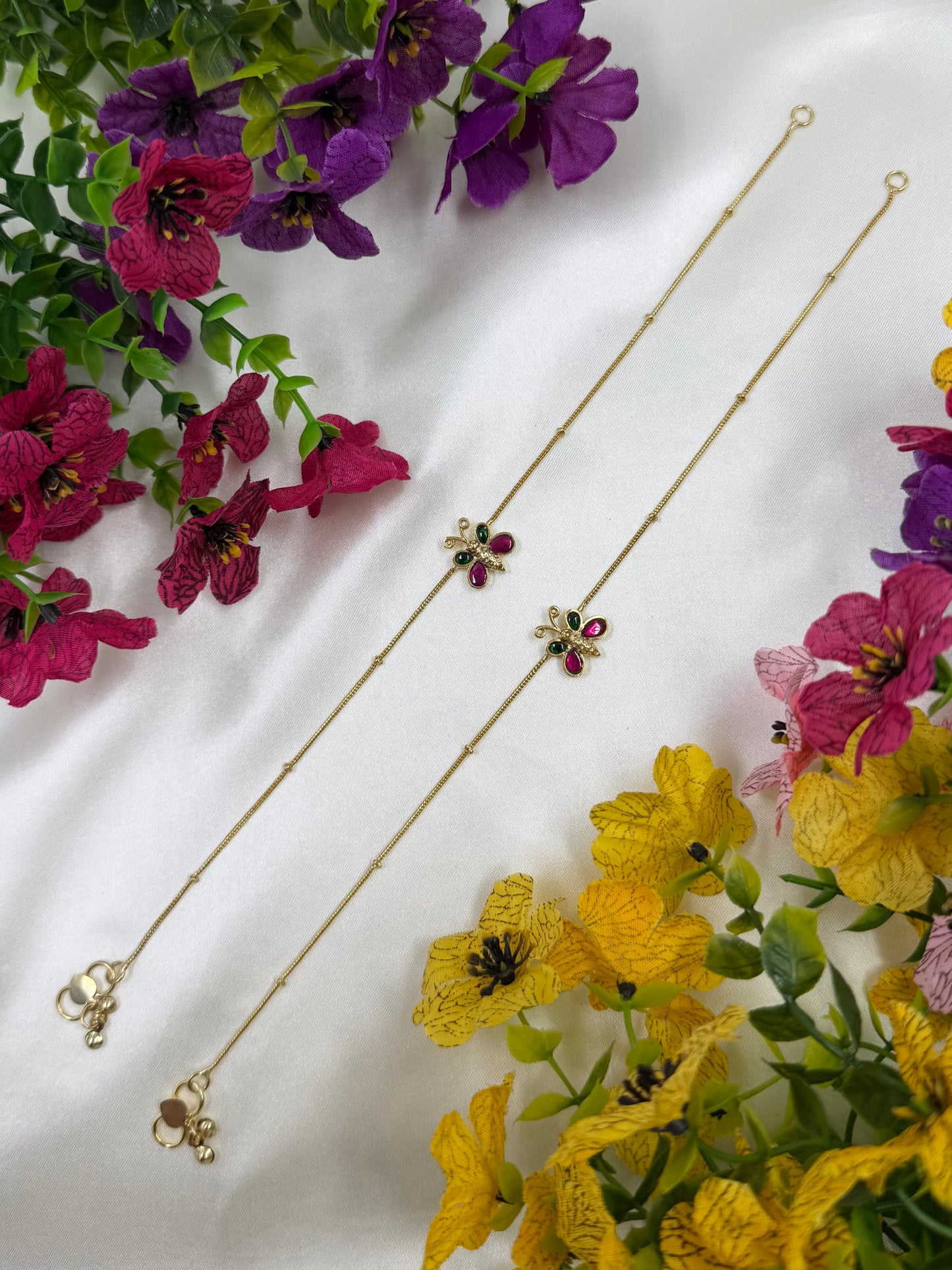 Indu Pachi Kundan Anklet