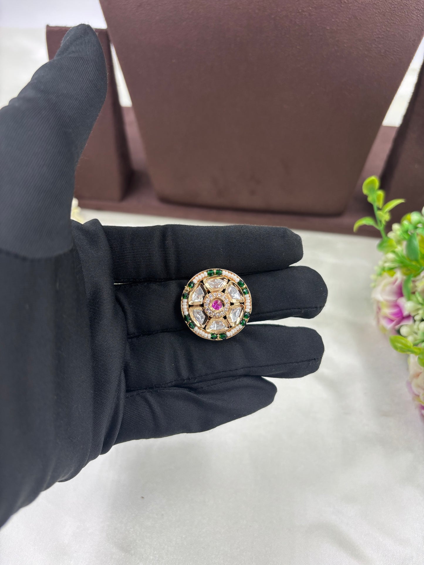 Kia Premium Moissanite Kundan Fingering