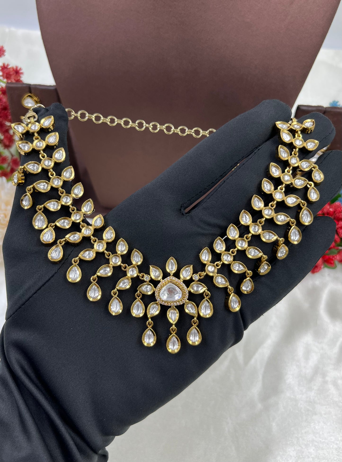 ZEHERA MOISSANITE KUNDAN NECKLACE SET