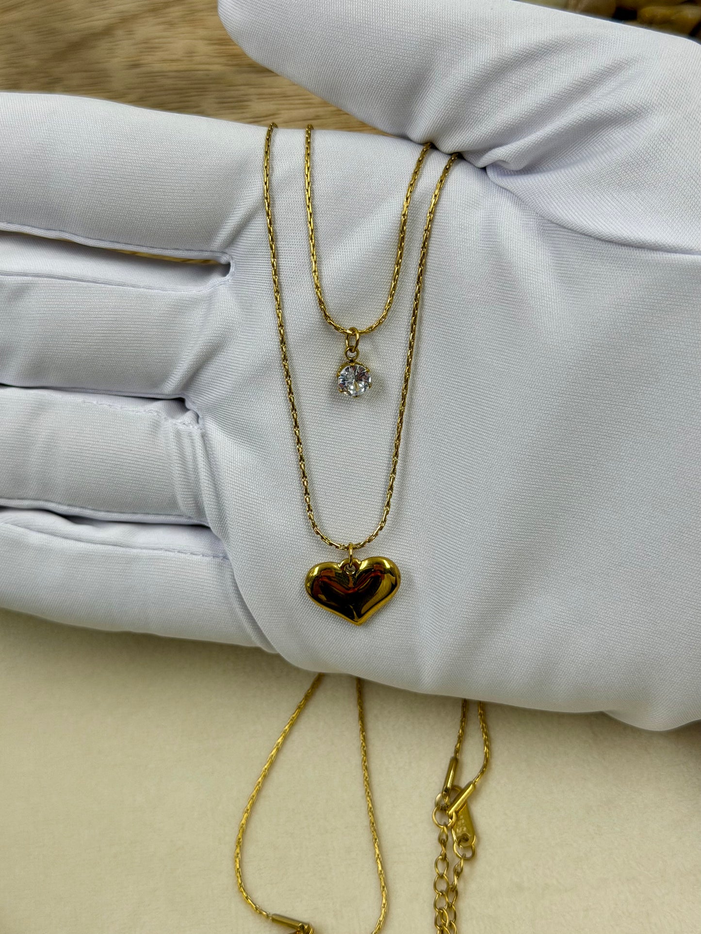 Heart Drop Gold Chain
