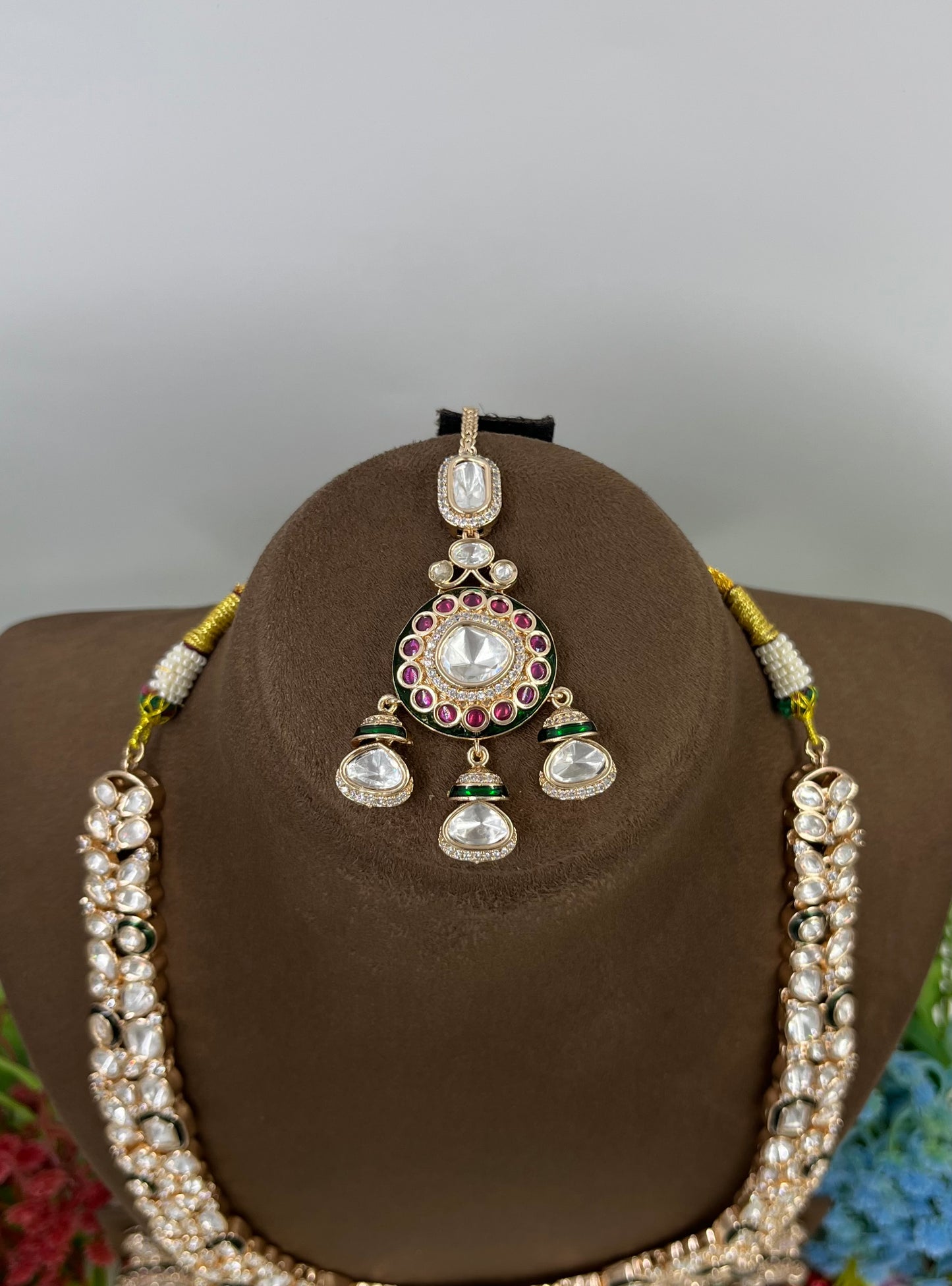 Rizvi Long Moissanite Kundan Necklace