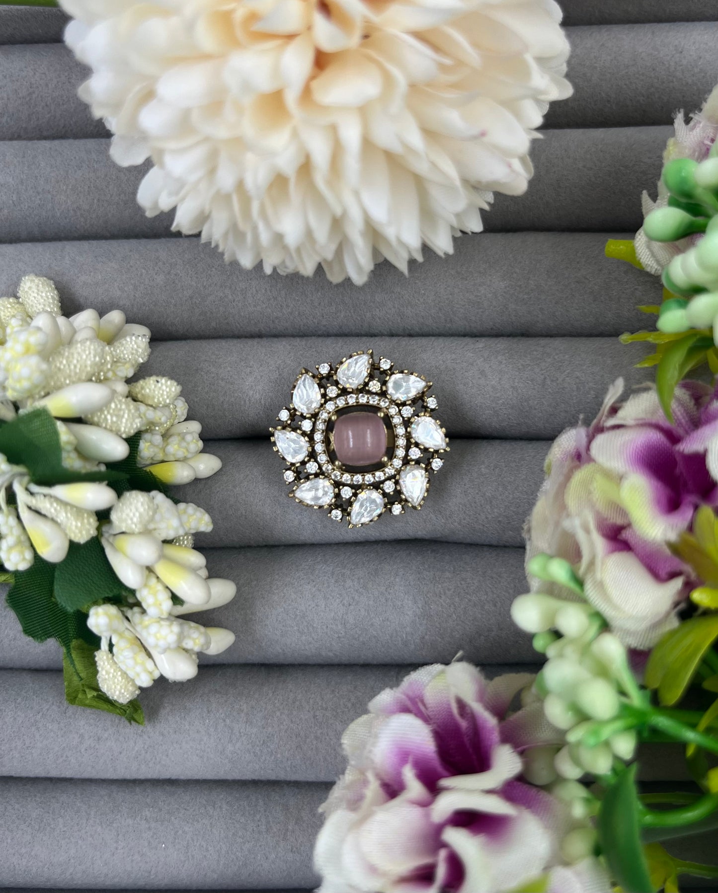 Ziva Floral Kundan Ring