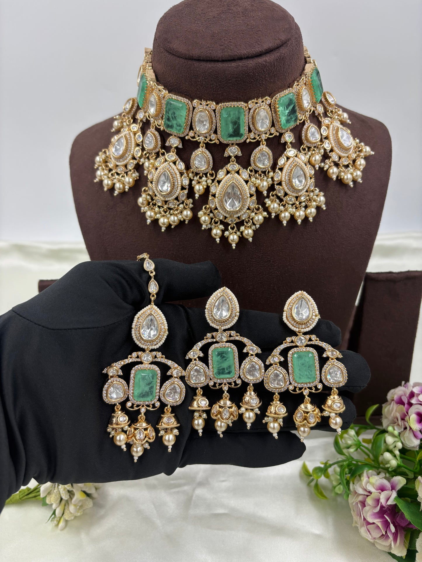 Mughal Meher Moissanite Kundan Necklace